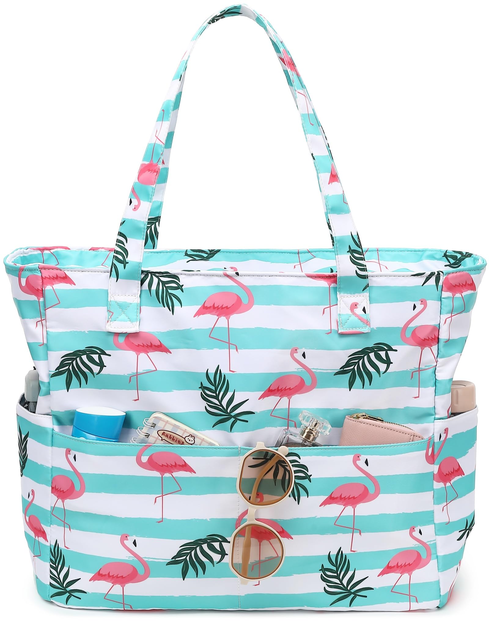 LEDAOU Beach Bag Waterproof Sandproof Women Beach Tote Pool Bag with Zipper for Swim Gym Grocery Travel with Wet Pocket | Sandproof, with Zipper, for