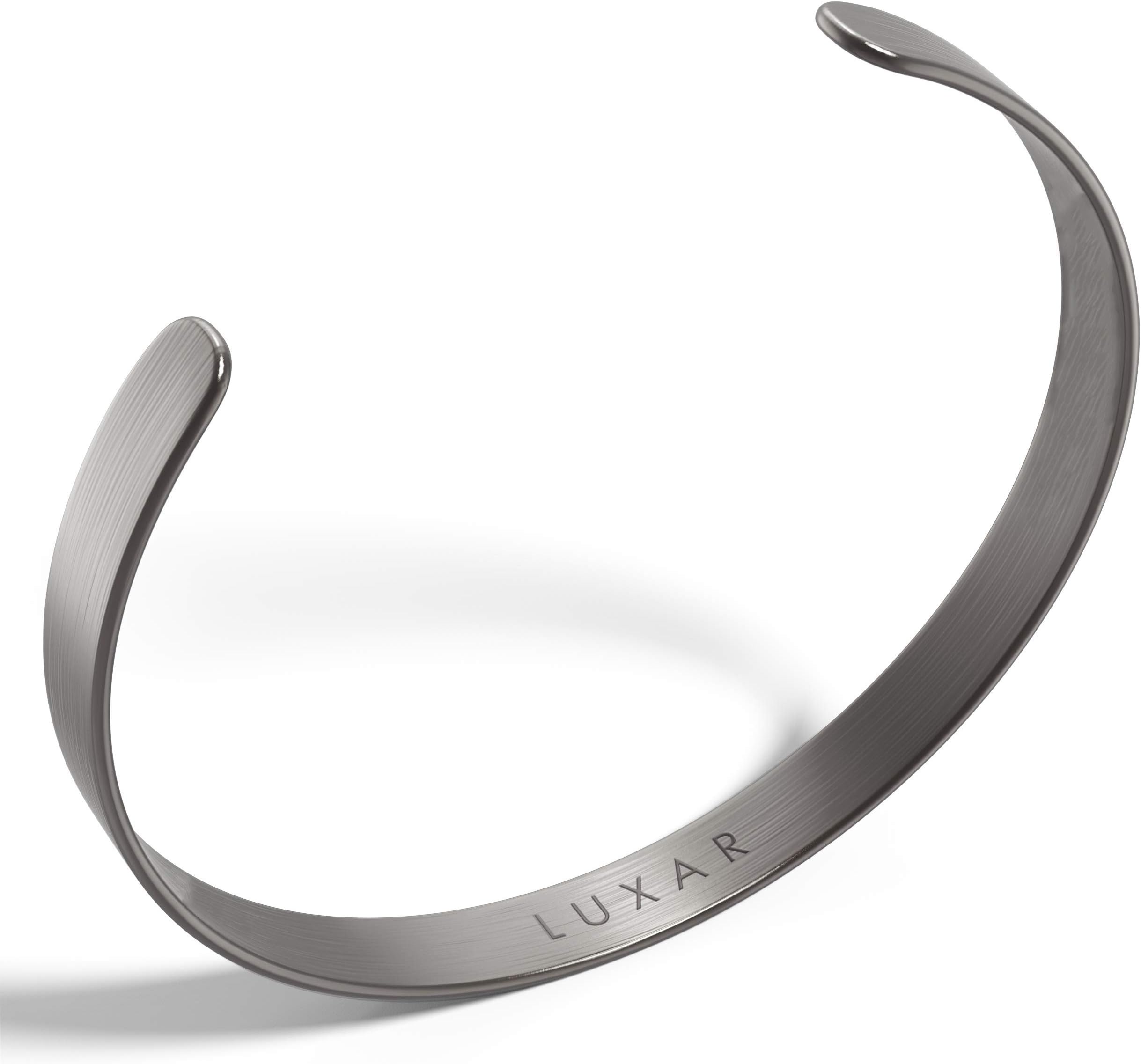 LUXAR Men's Titanium Cuff Bracelet | Solid Titanium Minimalist Bracelet Designed for Men | Available in Medium and Large Sizes | Explore the World of Luxar