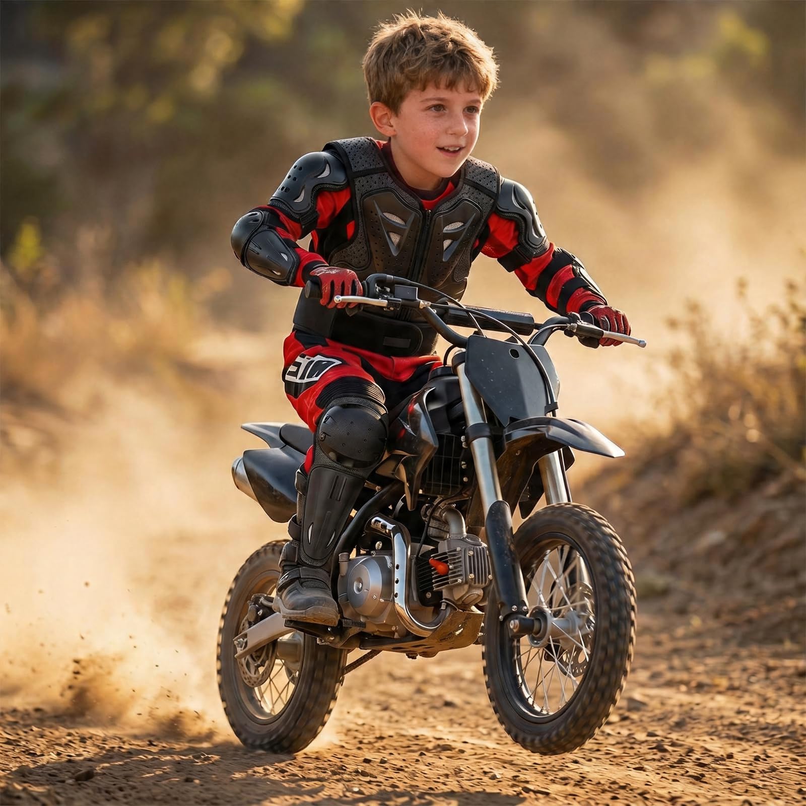 Mountainbike-Panzerset Ganzkörper-Schutzausrüstung für Offroad-Motorrad Dirt Bike Fahrrad Skateboard Scooter schwarz atmungsaktiv flexibel