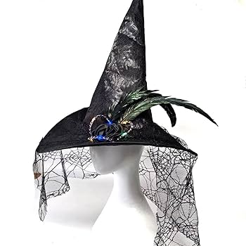 Amazon | ハロウィン 装飾 魔女の帽子 蜘蛛の巣 花飾り