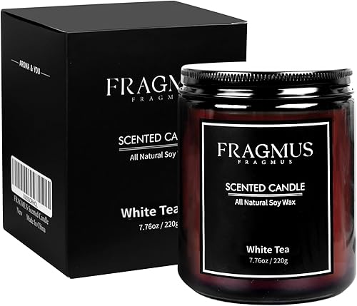 Velas para el hogar, velas refrescantes de té blanco para hombres, velas de cera de soja natural, tarros de vela para aliviar el estrés (7.8 onzas) disponible en Yaxa Colombia