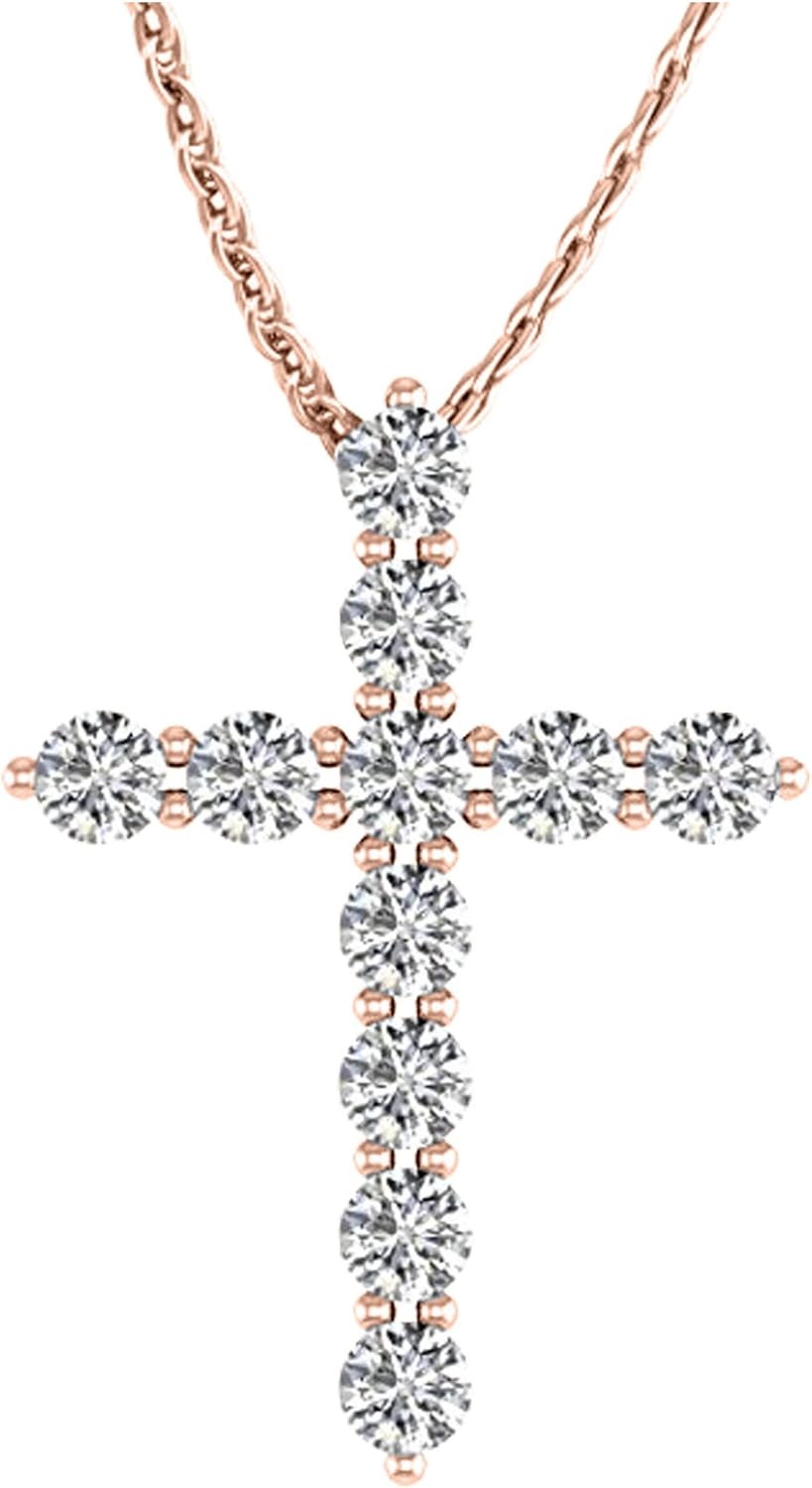 Houston Diamond District 0.5 to 10 Carat Diamond Cross Pendant Necklace Value Collection