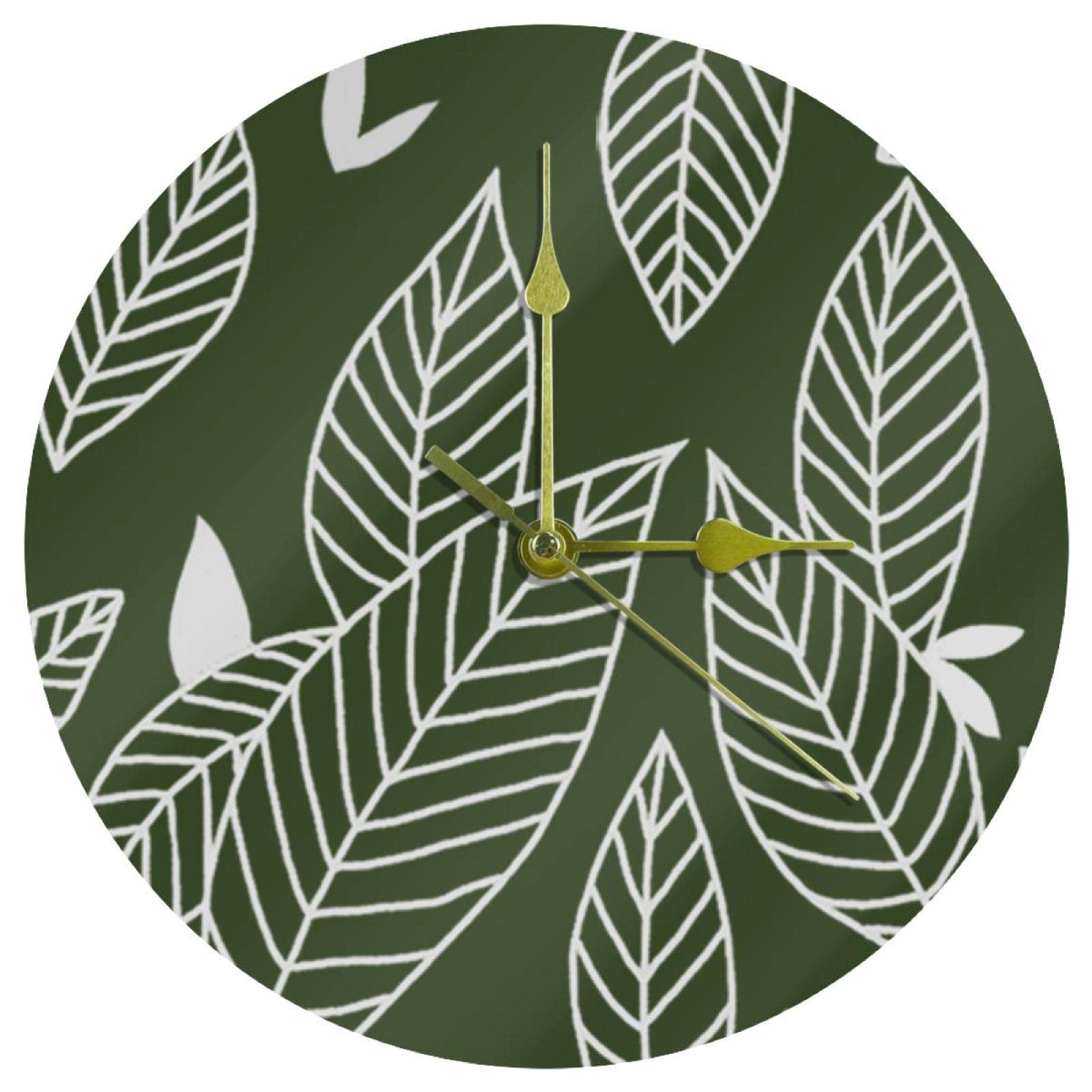 Horloge murale verte en acrylique pour salon zen