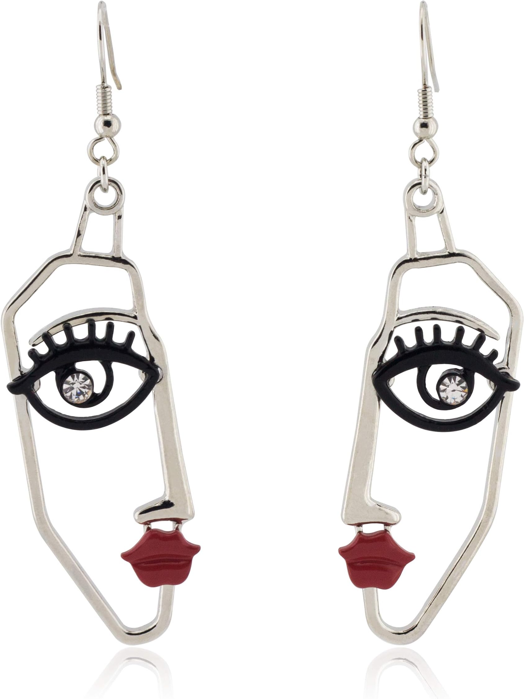 Artistic Face Drop Earrings - Elegant Statement Accessory for Women