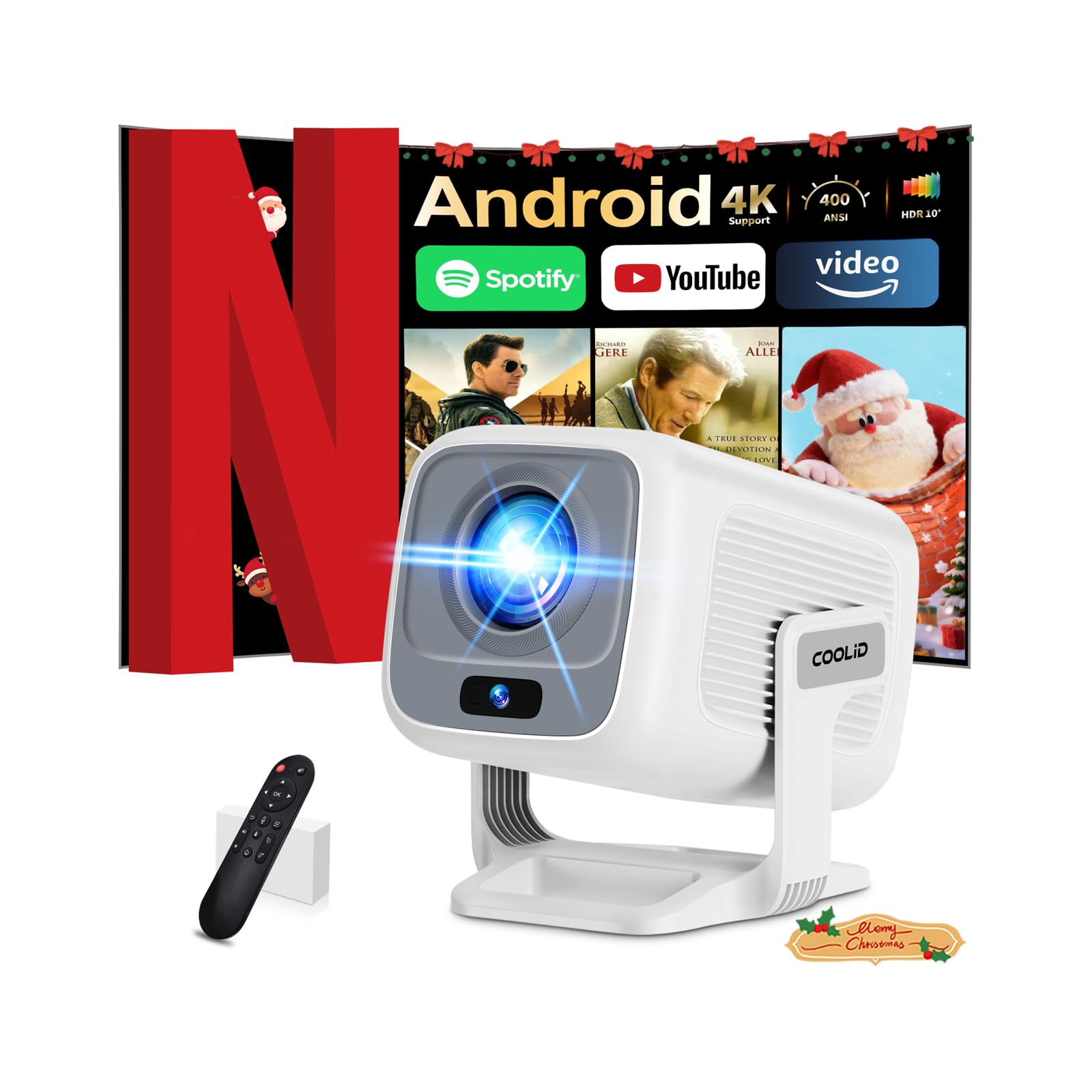 Proiettore Portatile 1080P HD, Mini Proiettore WiFi 6 Bluetooth 5.4 Videoproiettore Focus Elettronico Auto Keystone App Integrata, Chiavetta TV/USB/Laptop/iOS/Android TV