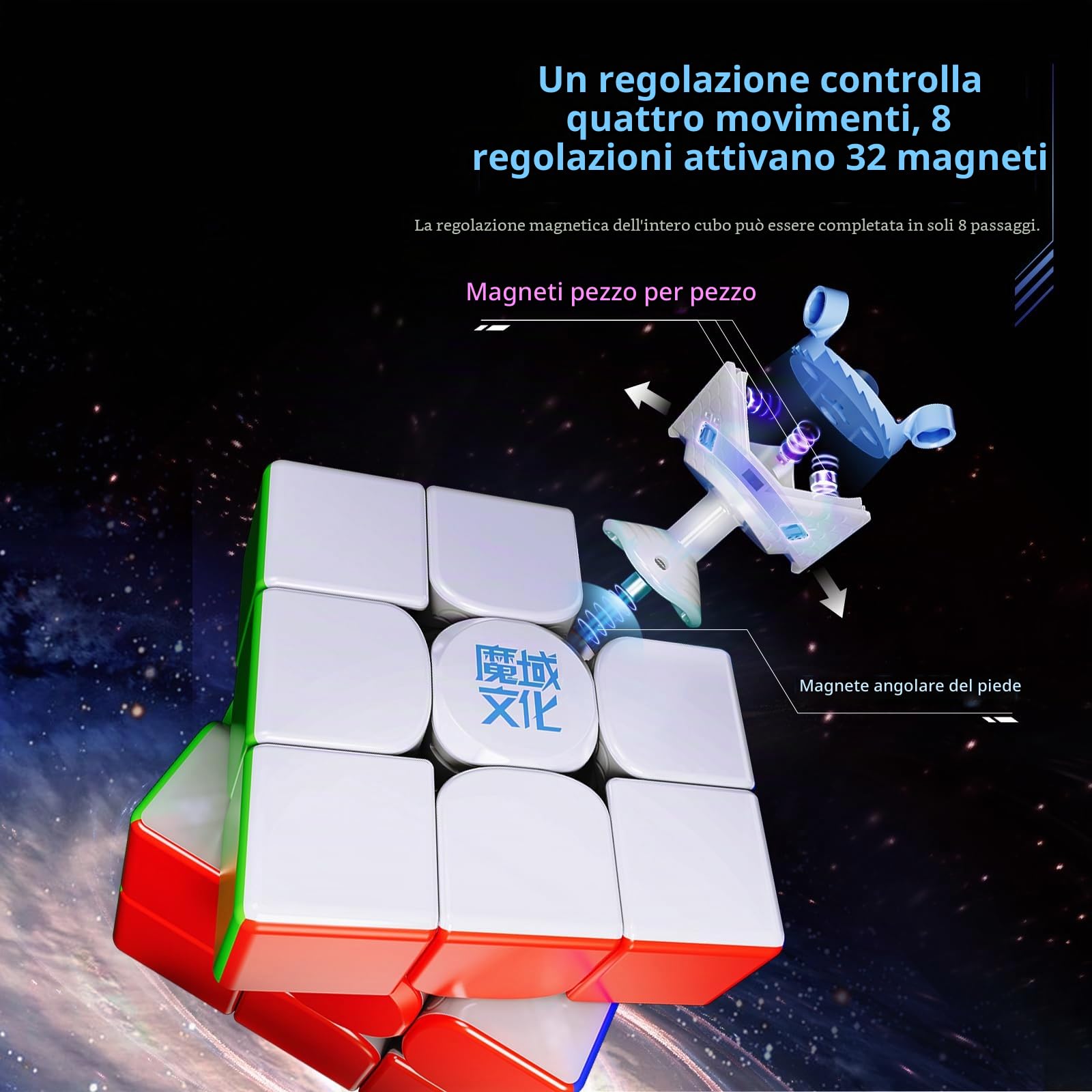 Moyu Super Weilong v2, Magnetic Magic Cube Stickerless 3x3 Maglev Easy Turn & Smooth Ball-Core Version Design Faster & Professional