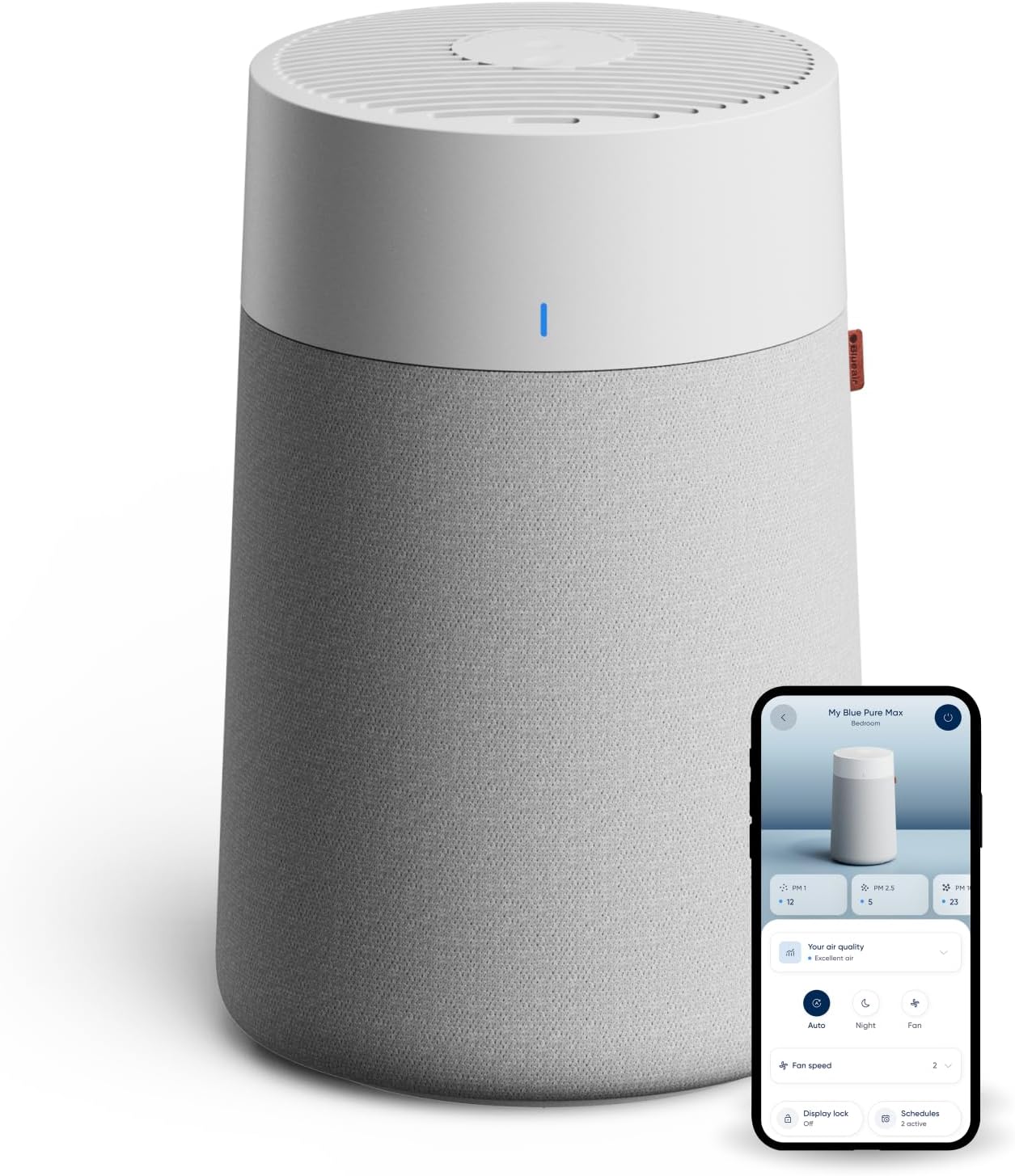 Blue 511i Max Smart WiFi Air Purifier, HEPASilent Dual Filtration Up To 43m², Whisper Quiet, Air Cleaner for Pets, Allergies, Virus, Dust, Mould, Smoke