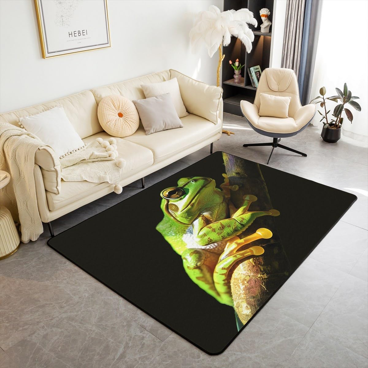 Tapis de chambre grenouille 3D doux et antidérapant pour créer un coin lecture enfant