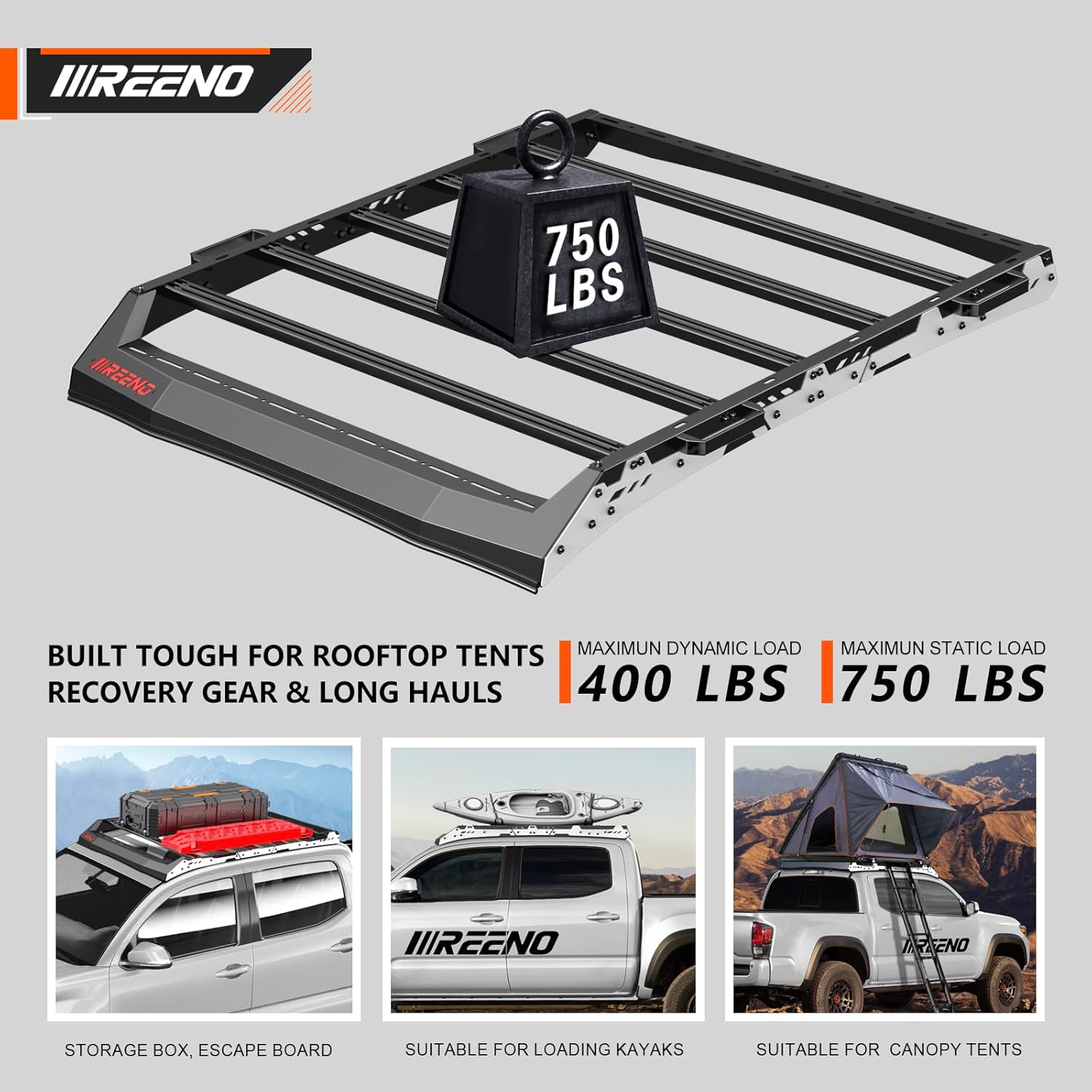Heavy Duty Roof Rack for 2005-2023 Toyota Tacoma Double Cab 4 Doors Truck 2nd & 3rd Gen Top Basket Cargo Carrier for Off-Road & Outdoor Gear No Drilling Installation (2Gen Aluminum Crossbar)