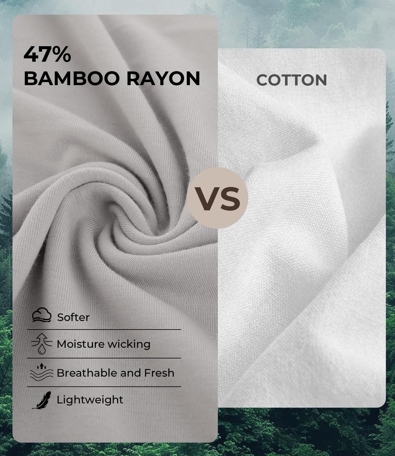 BAMBOO COOL Men's Undershirts V Neck, Slim Fit Moisture Wicking White T Shirts for Men, Breathable Soft Stretch Tees 3 Pack - Image 3