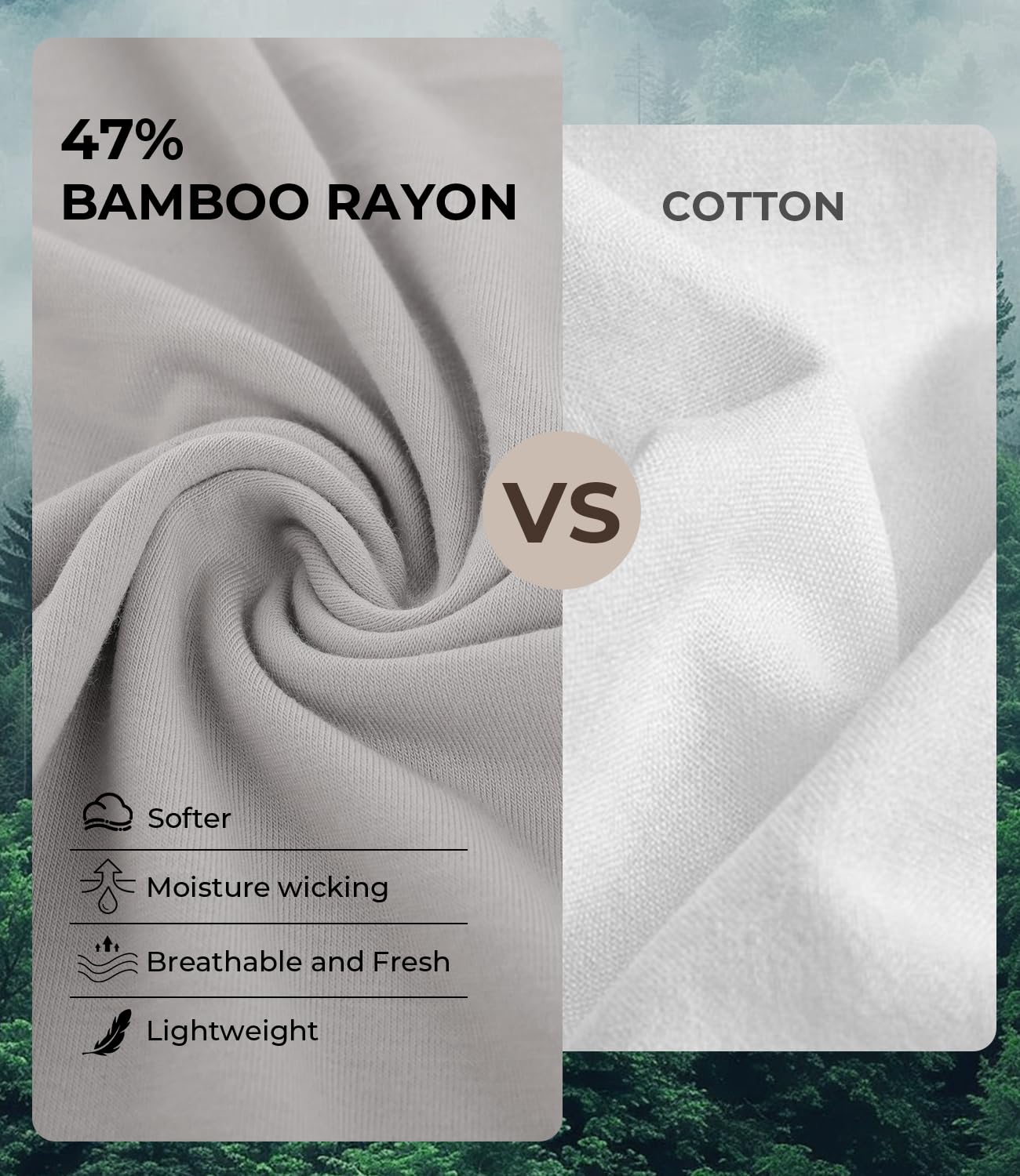BAMBOO COOL Camisetas para hombre con cuello en V que absorben la humedad, camisetas elásticas para hombre, ajuste delgado, paquete de 3 unidades, suaves y transpirables, 1 blanco, 1 negro, 1 gris,