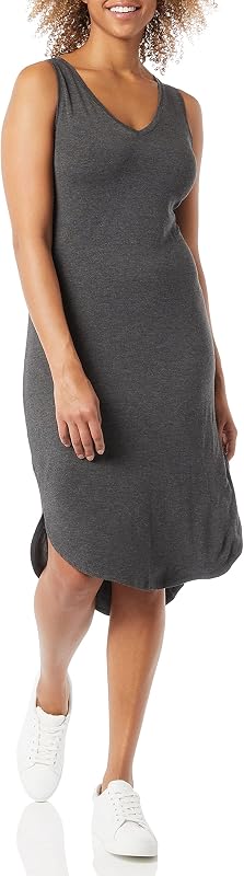 Amazon Essentials Mini Abito Canotta In Jersey Leggero – Vestibilità Aderente, Scollo Rotondo, Lunghezza 88,9 Cm (Taglia S), Donna - 4