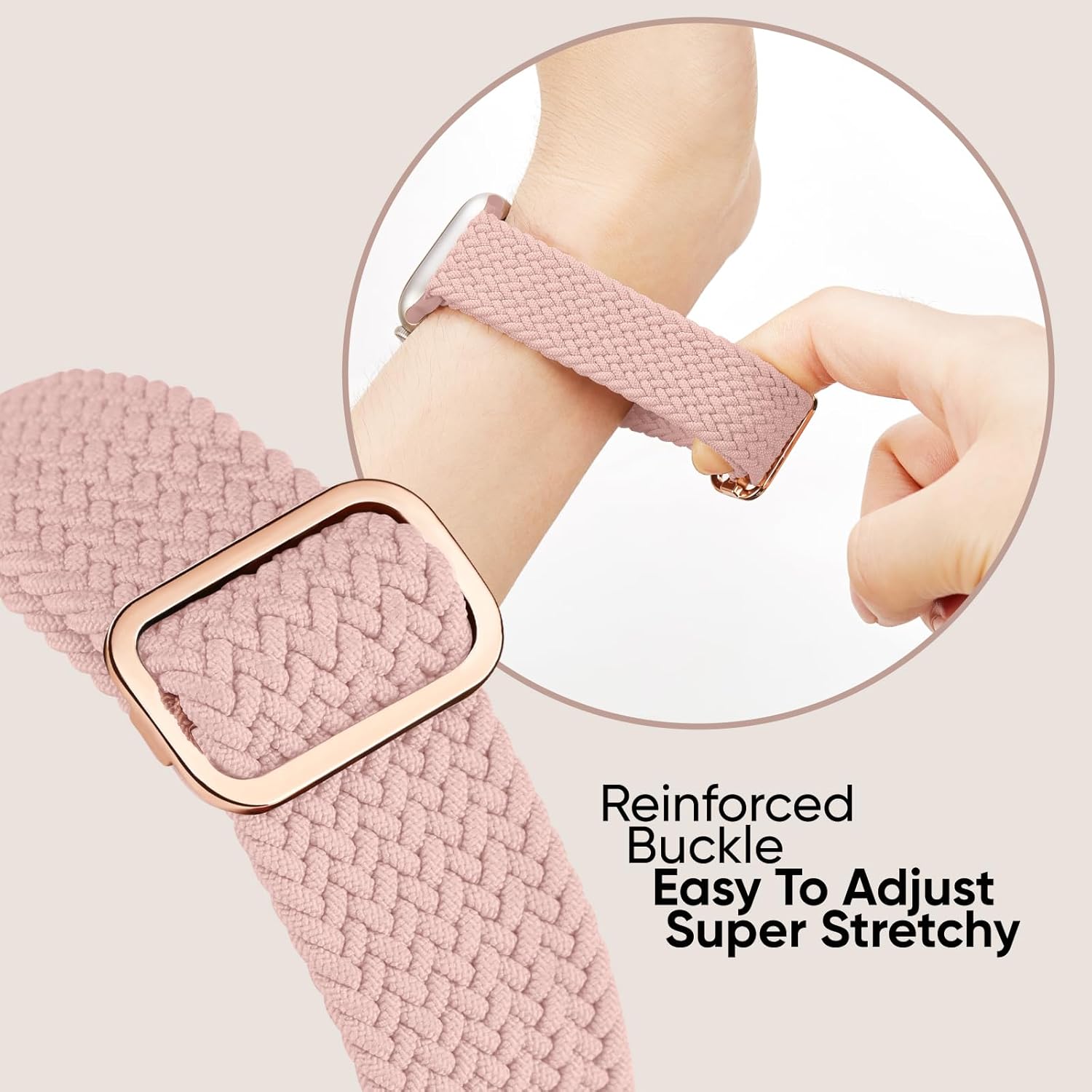 6 Pack Braided Stretchy Bands Compatible with Apple Watch Band 38mm 40mm 41mm 42mm 44mm 45mm 46mm 49mm Women Men, Adjustable Nylon Solo Loop Elastic Straps for iWatch Series 11 10 9 8 7 6 5 4 SE Ultra - Image 5