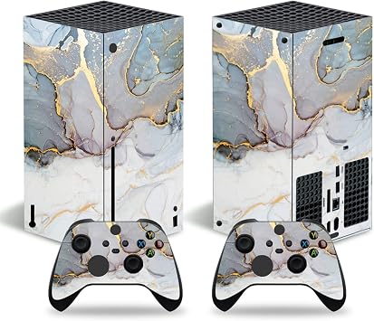 Skin Sticker for Xbox Series X, Protective Vinyl Decal Wrap Cover Compatible with Console and Controller Silver