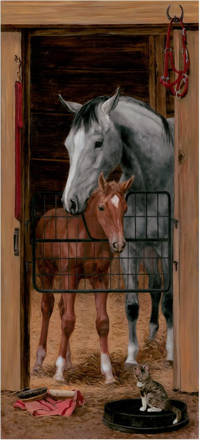 RoomMates York Wallcoverings HJ6713M Trompe L'Oiel Stable Door Wall Accent, Mural