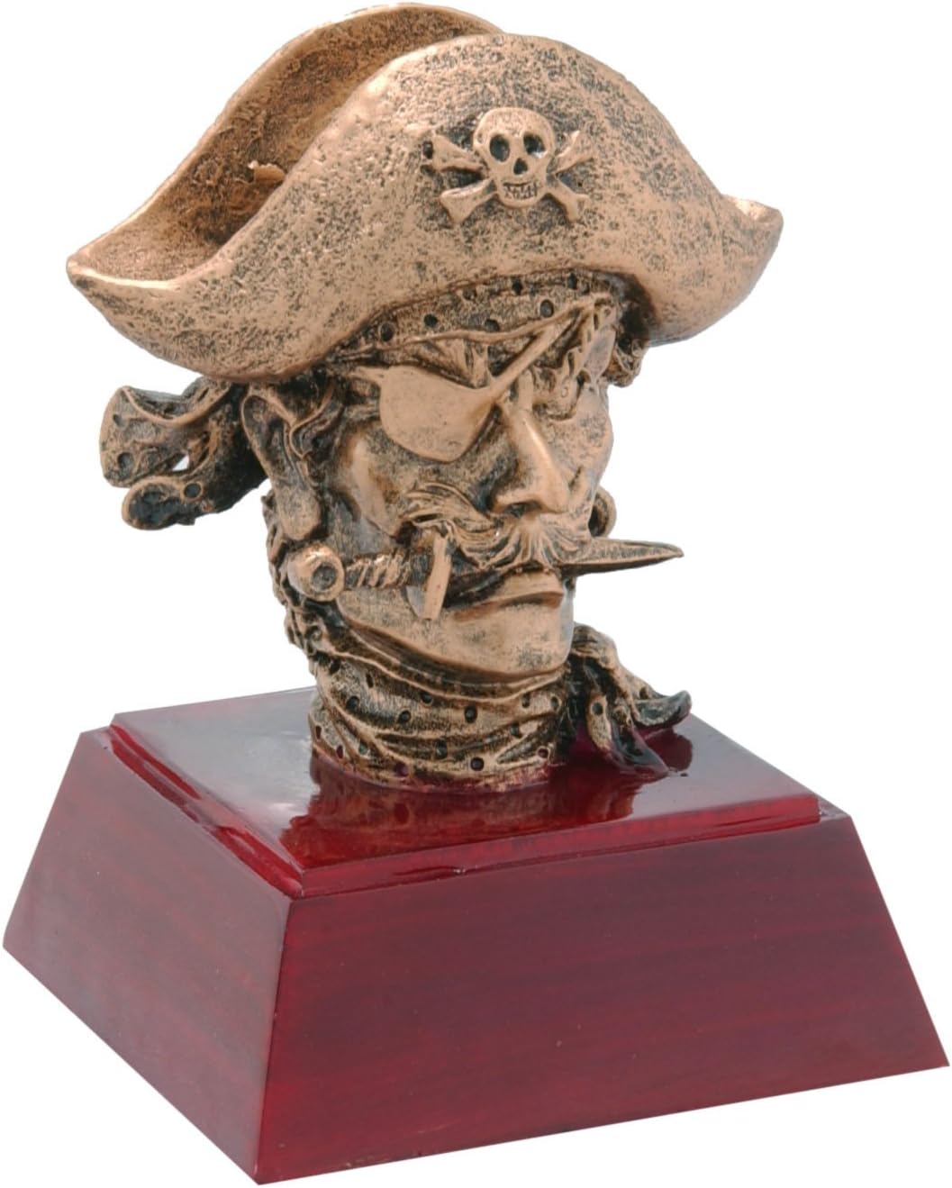 Decade Awards Pirate Sculpture Mascot Trophy - 4 Inch Tall | Engraved Buccaneer Mascot Award - Customize Now