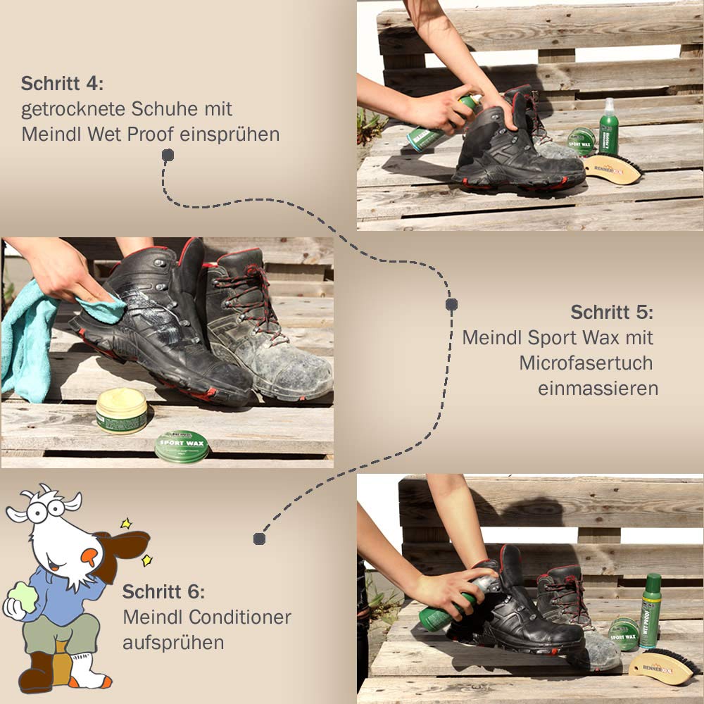 Meindl Doppelpack - Sportwax und Wet Proof Schuhpflege