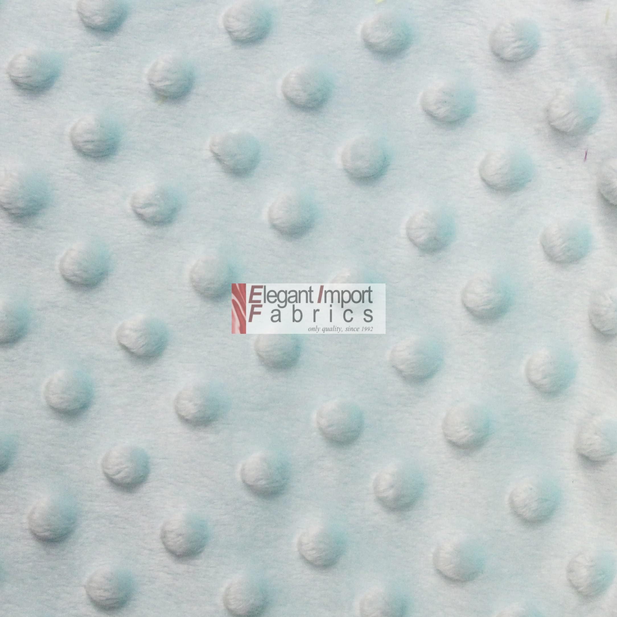 Minky MINKEE Chenille DOT Soft Fabric Cuddle 38 Color 60"W SEW Craft by The Yard (ICY Blue)
