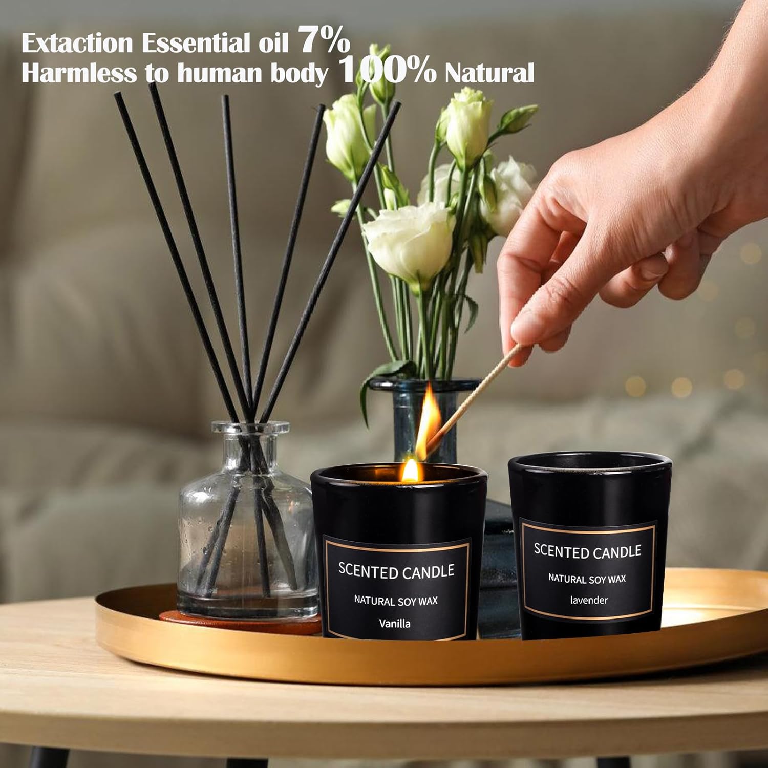 8 Pack Candles for Home Scented Aromatherapy Candles Gifts Set for Women Soy Wax Long Lasting Jar Candles for Birthday Mother's Day Gifts, 3.5oz - Image 8