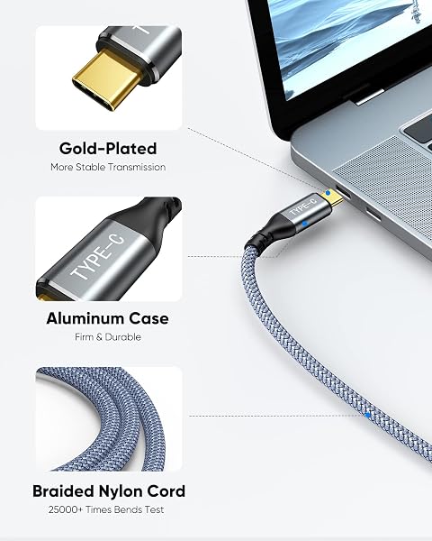 Highwings USB C to HDMI Cable 1.8m 4K@60Hz, UHD Thunderbolt 3/4 to HDMI Cable[Anti-Interference][Gold-Plated] Compatible for iPhone 16/15 Pro, for MacBook Pro/Air, for Surface, for XPS, for Galaxy etc - 5
