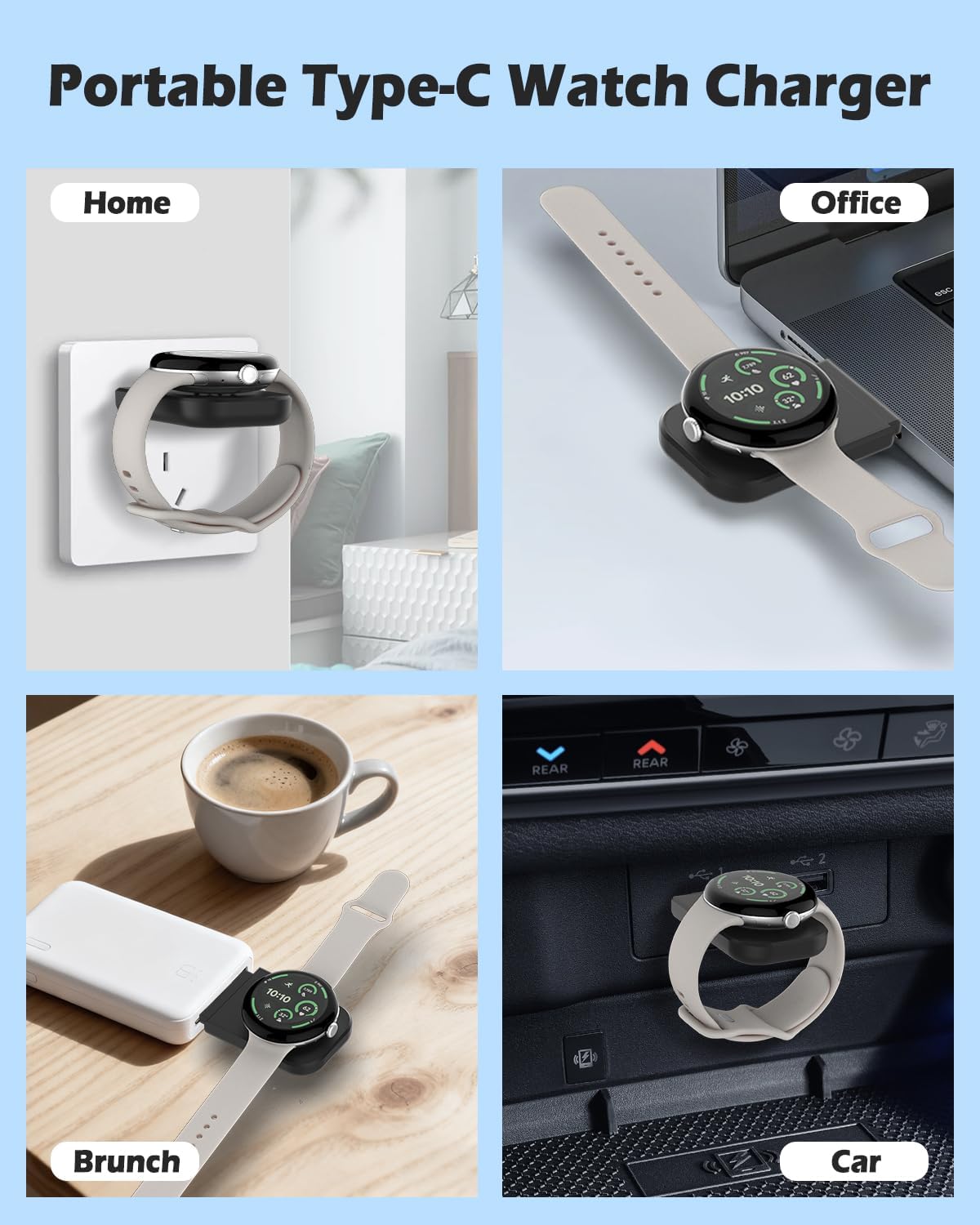 Wireless Charger for Google - Foldable 3 in 1 Wireless Charging Station Compatible with Google Pixel Watch 3/2, for Pixel 9 Pro XL/9/Fold/8/7/7A/6 Pro, Pixel Buds Pro/2 (Not for Pixel Watch 1)