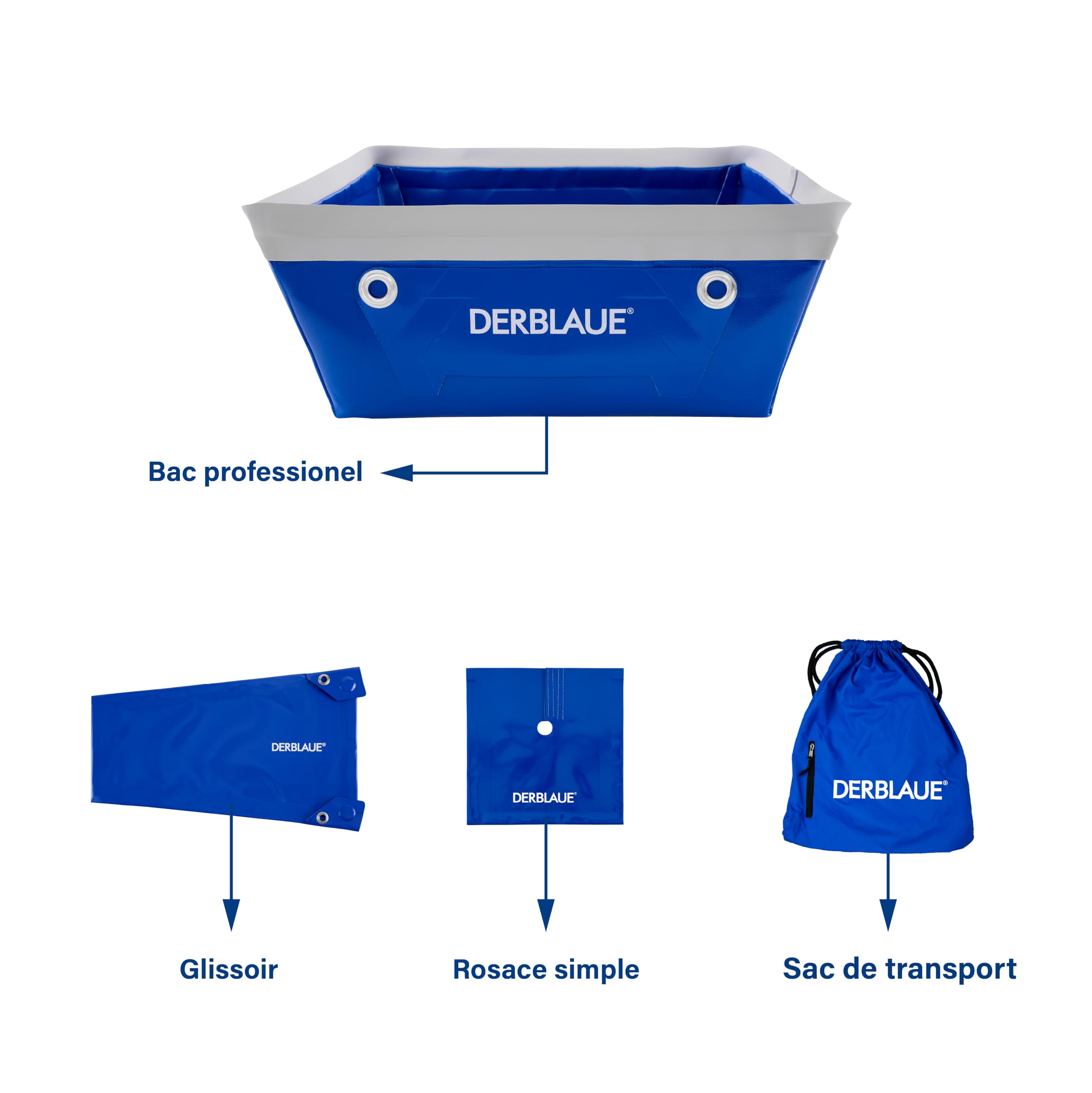 DERBLAUE® Kit de Service – Systèmes de récupération de liquides hautement flexibles – pour la récupération et le pompage des liquides dans les domaines de la construction