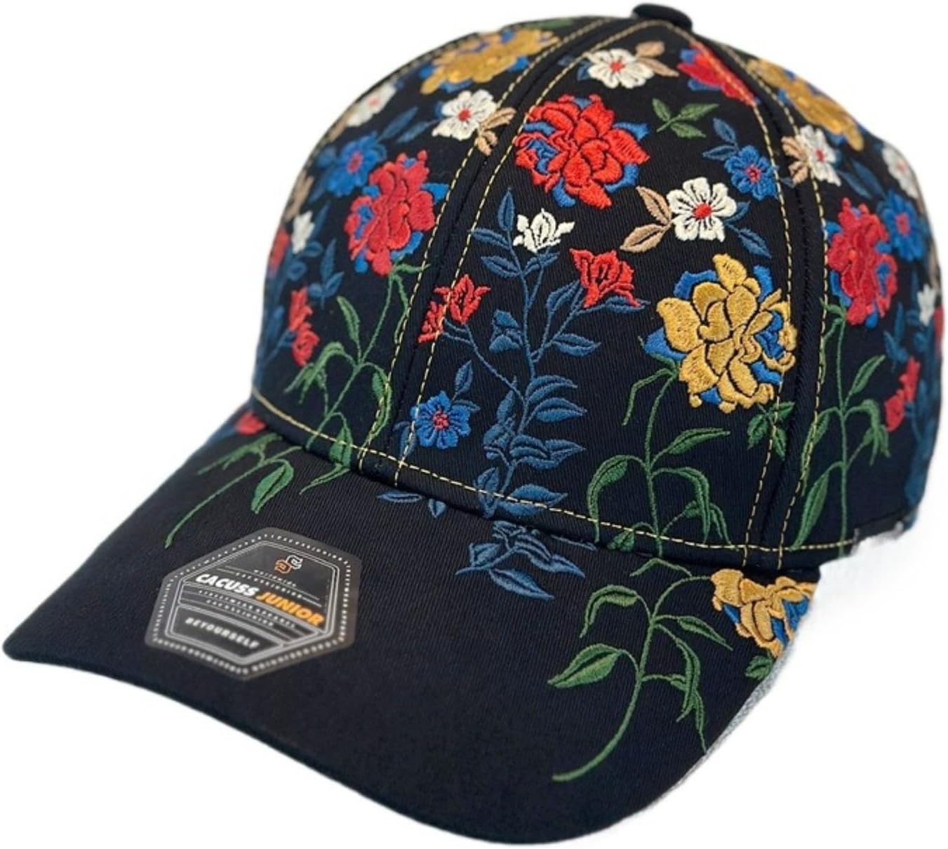 2026Premium Floral Baseball Cap for Women | Made from Exquisite Brocade Fabric | Adjustable Embroidered Hat | Black