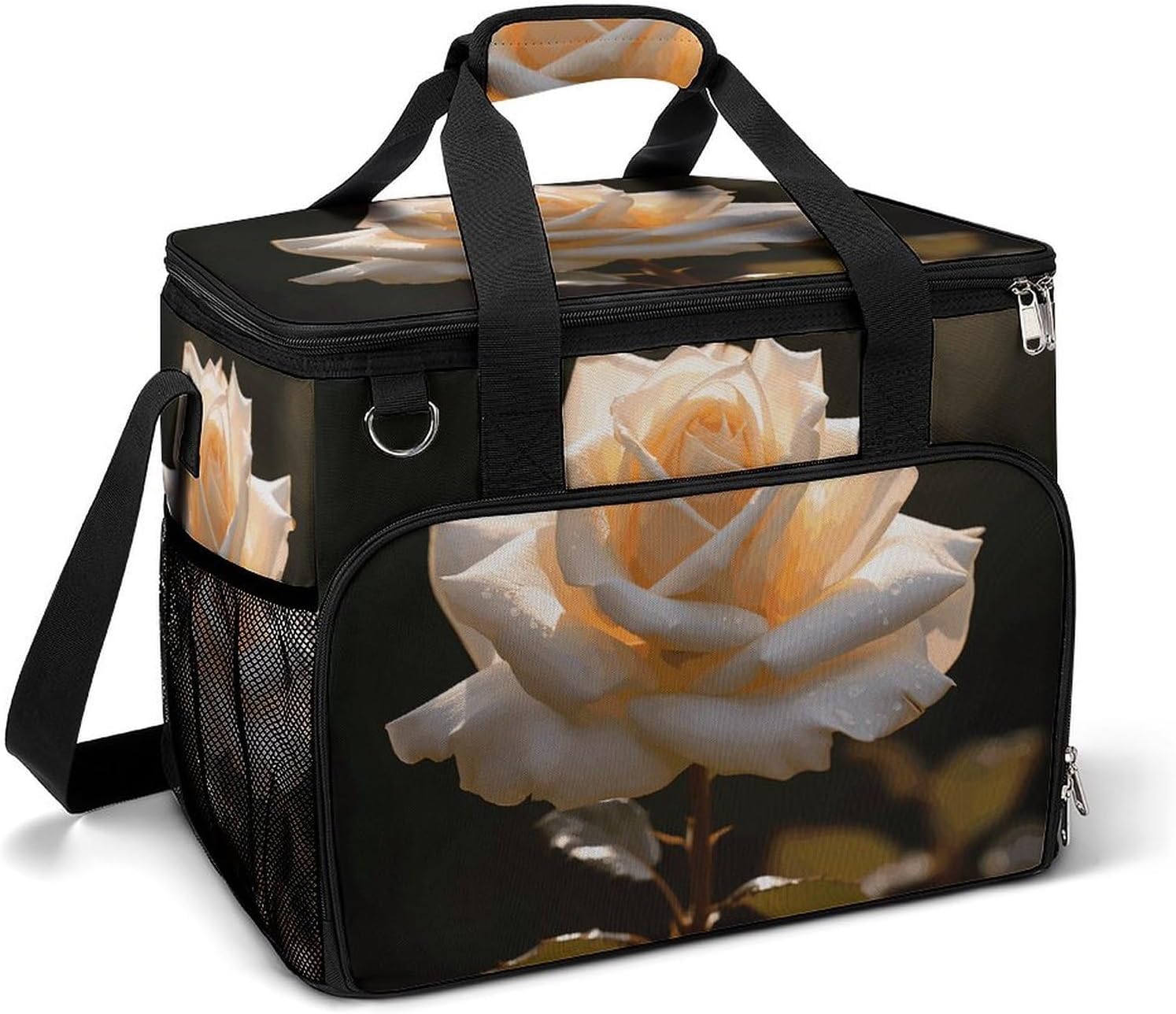 Insulated Picnic Backpack Tote Bag, Large Capacity 30L Glow in The Dark Cooler Bag Leakproof Beach Bags Portable Lunch Box Waterproof Picnic Basket for Beach Camping BBQ