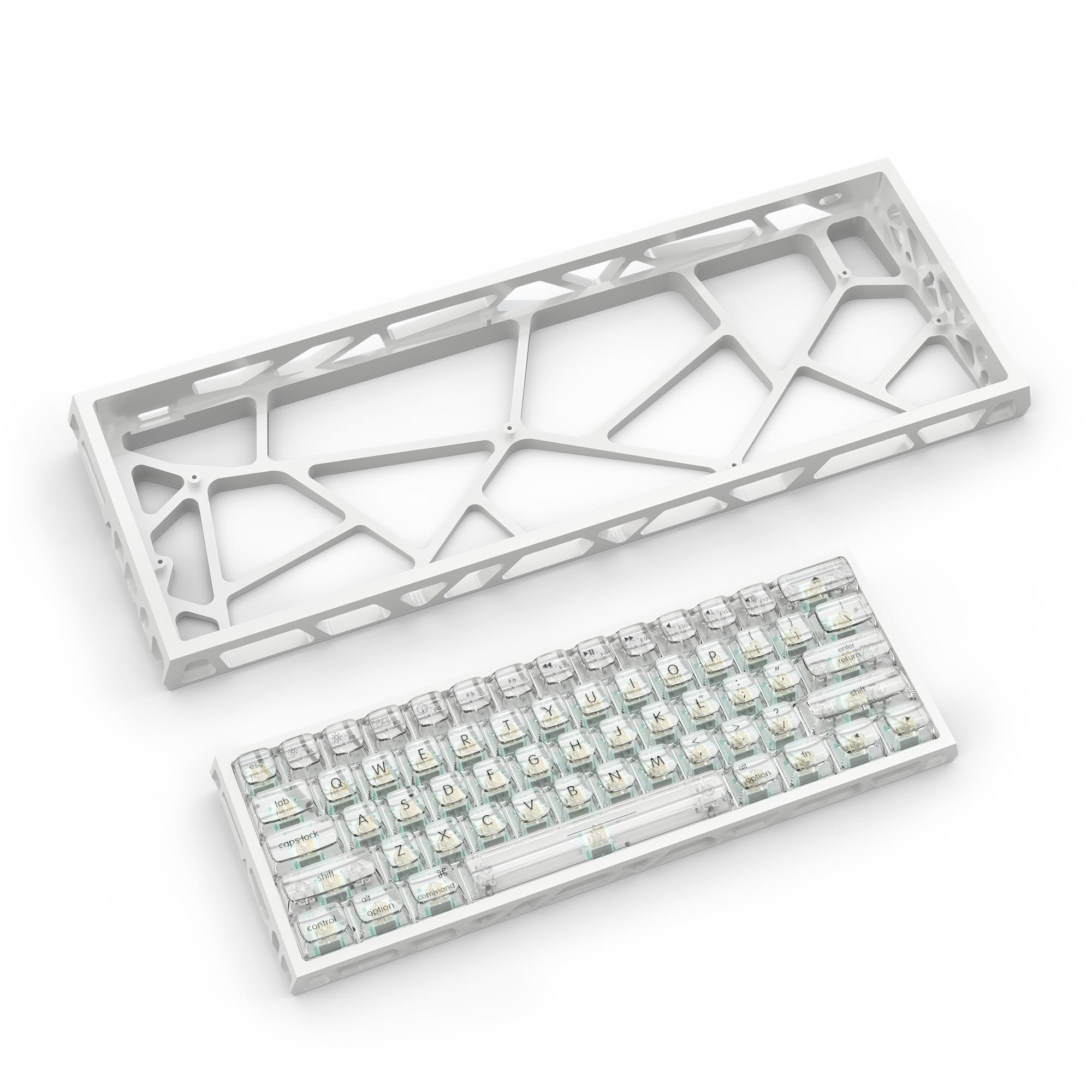 kutethy KY60 – Étui de clavier creux en aluminium à 60 % pour clavier mécanique, clavier personnalisé, compatible avec Wooting60 Mad60 Win60 GH60 60HE (blanc)