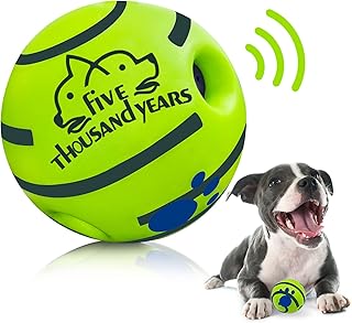 Wobble Giggle Interactive Dog Toys Ball, Squeaky Durable Wag Chewing Ball for Training Teeth Cleaning Herding Balls Indoor Outdoor Safe Dog Gifts for Puppy Small Medium Dogs