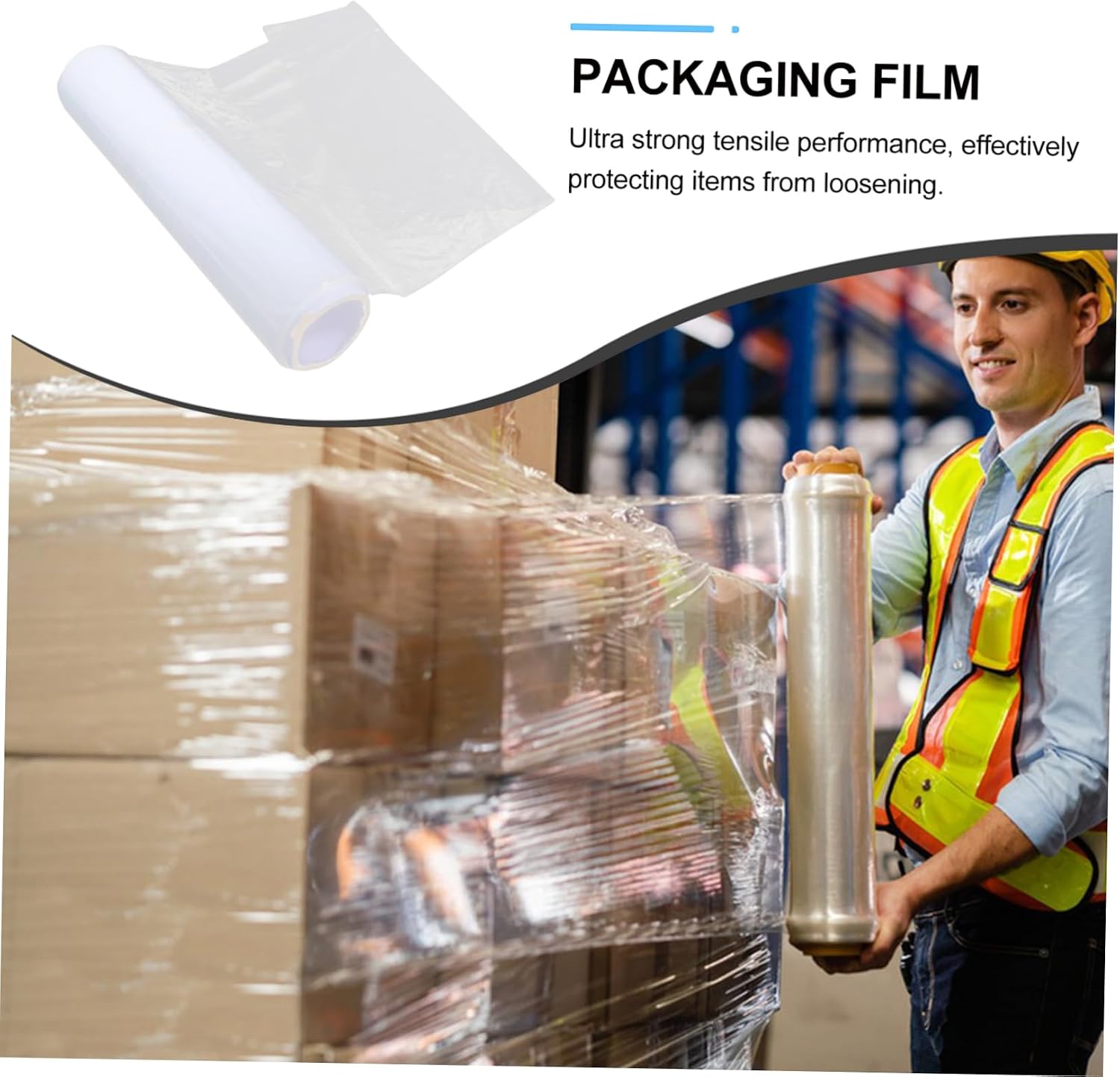 Gadpiparty Clear Stretch Film Roll Wide Self-adhering Moving Wrap for Packaging Shipping and Storage Industrial Strength Plastic Film for Extra Protection Against Dust and