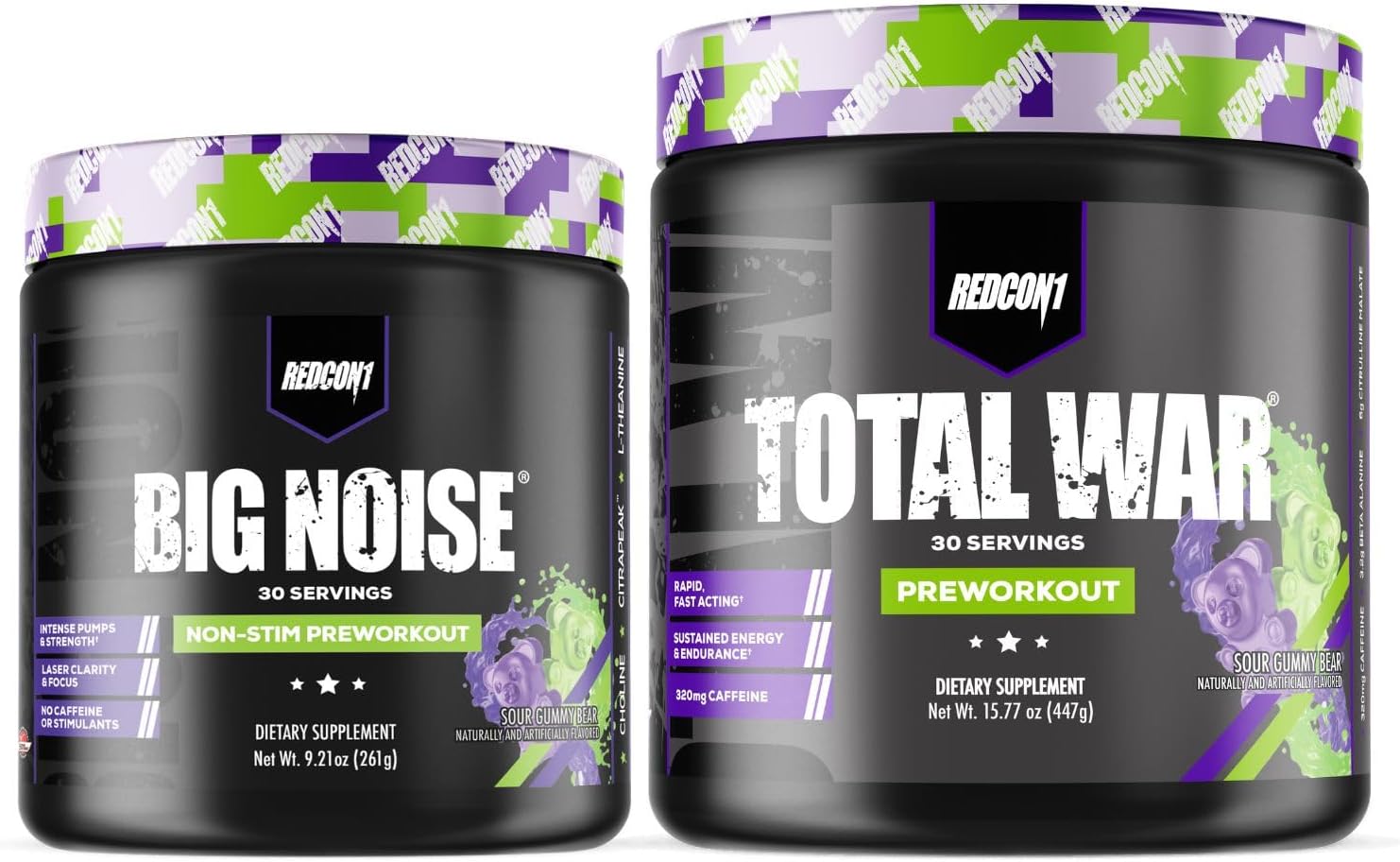 REDCON1 Total War Preworkout (Sour Gummy Bear) & Big Noise
