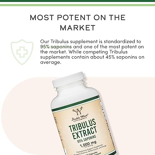 Miniatura 5 de Tribulus Terrestris para hombres (contenido de saponina del 95% más puro) 210 cápsulas, 1,000 mg de extracto concentrado de fruta (probado por