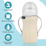 Glass Baby Bottle Sleeve Covers, Reusable Glass Baby Bottle Insulator, Improved Heat/Cold Retention Moisture Neoprene Holder for 8 oz Philips Avent Glass Natural Baby Bottle (Orange+Beige)