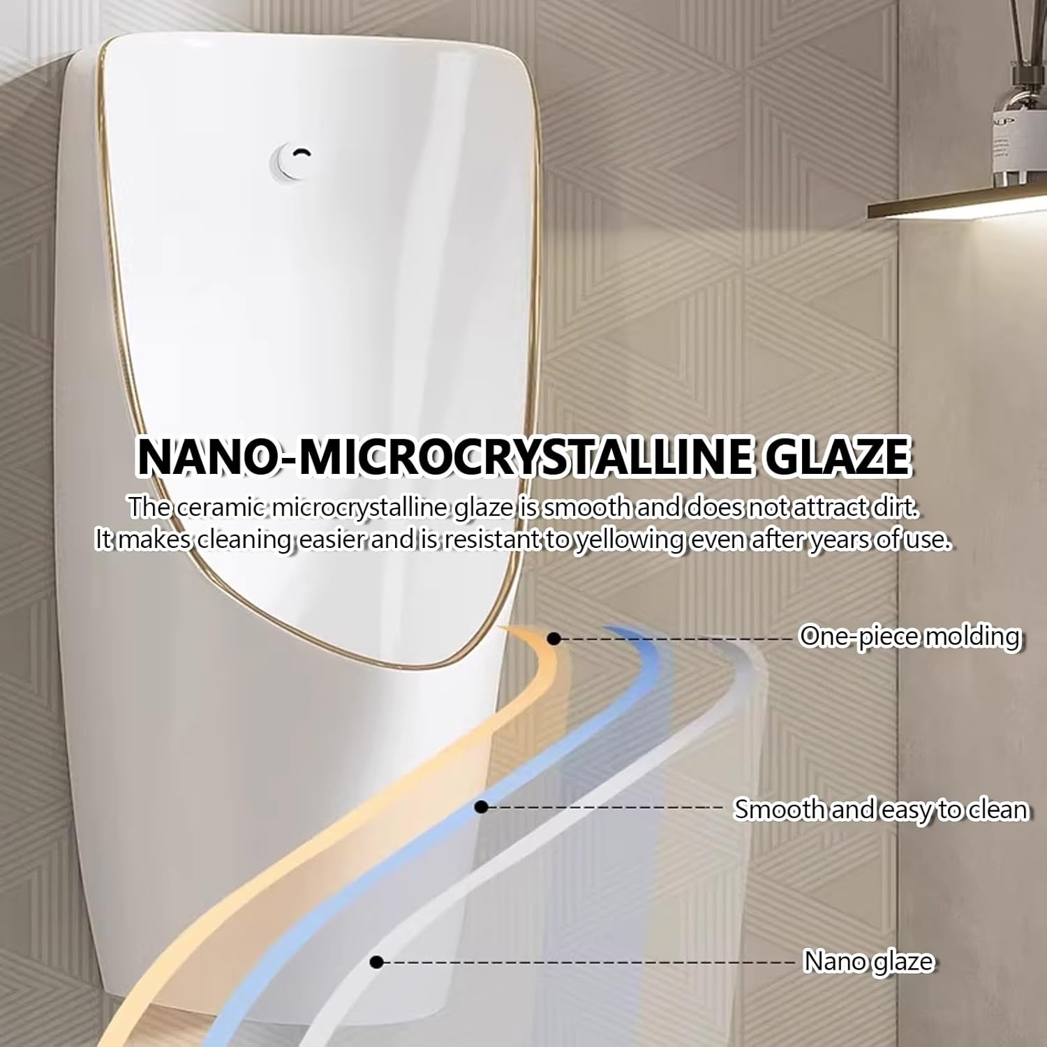 Commercial Washout Urinal, Automatic Wall Mounted High-Efficiency Flushing Urinal, Toilet Splash-Proof Urinal, For Home, Bar, Hotel