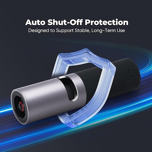 Miniatura 9 de Plumero de aire comprimido inalámbrico, alta potencia, cuerpo de metal, sujeción al turbo, 4 velocidades, para computadora, teclado y limpieza