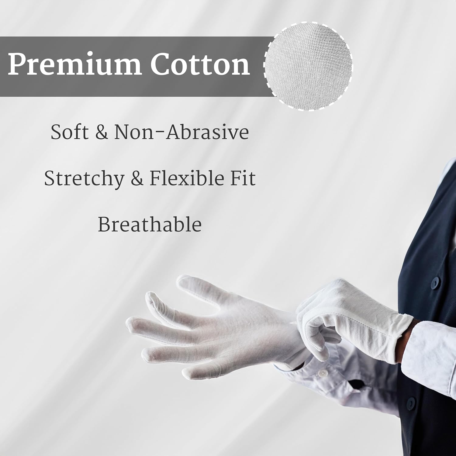 240 Pieces Cotton Gloves Soft Eczema White Sensitive Dry Hands Moisturizing Bulk Case Pack (White (240 Pieces))