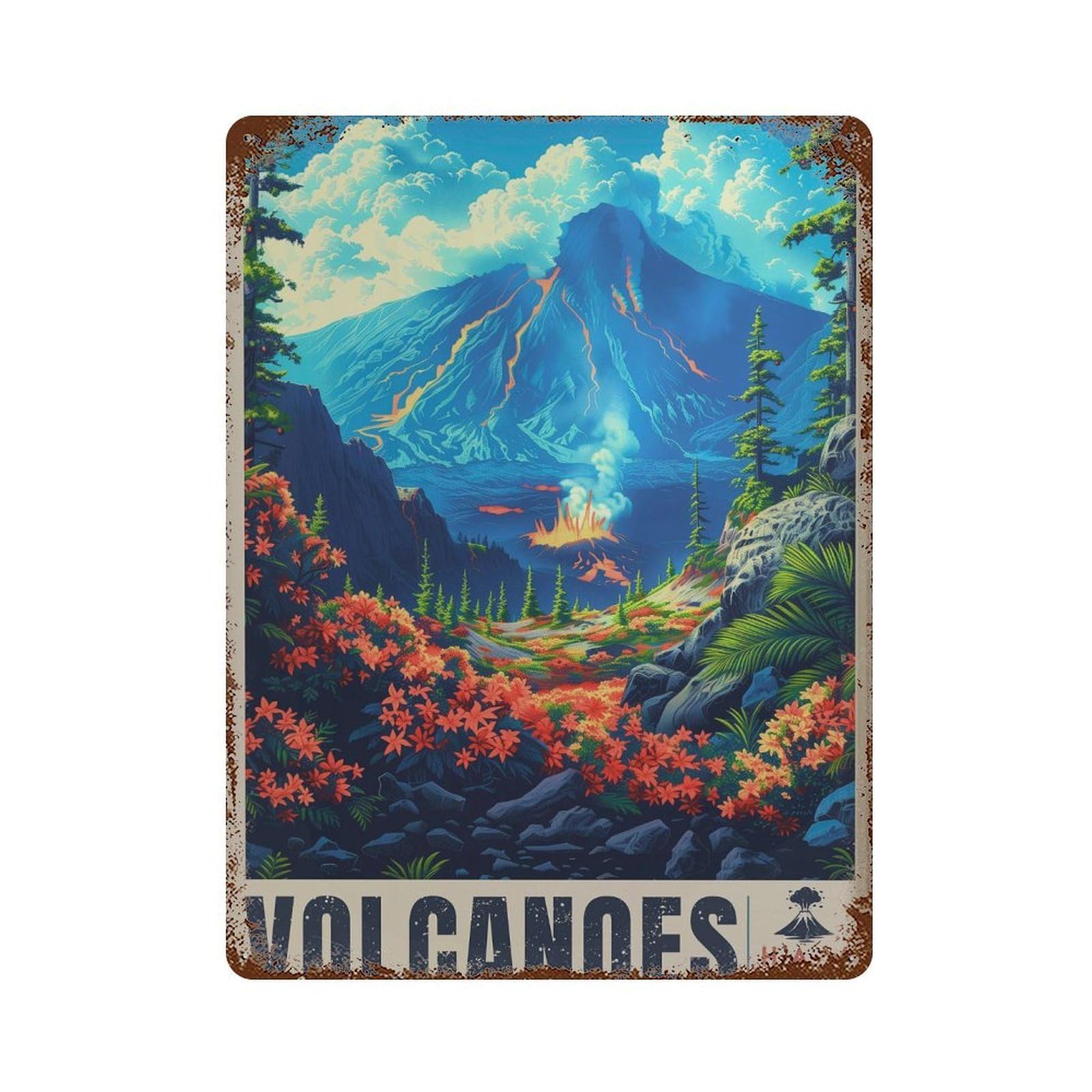 xiaoxiaoshen Volcanoes National Park Hawaii Travel Wall Decor Art Metal Tin Poster Modern Home Decor Art Home Bar Shop Decorations Vintage Sign 40x30cm