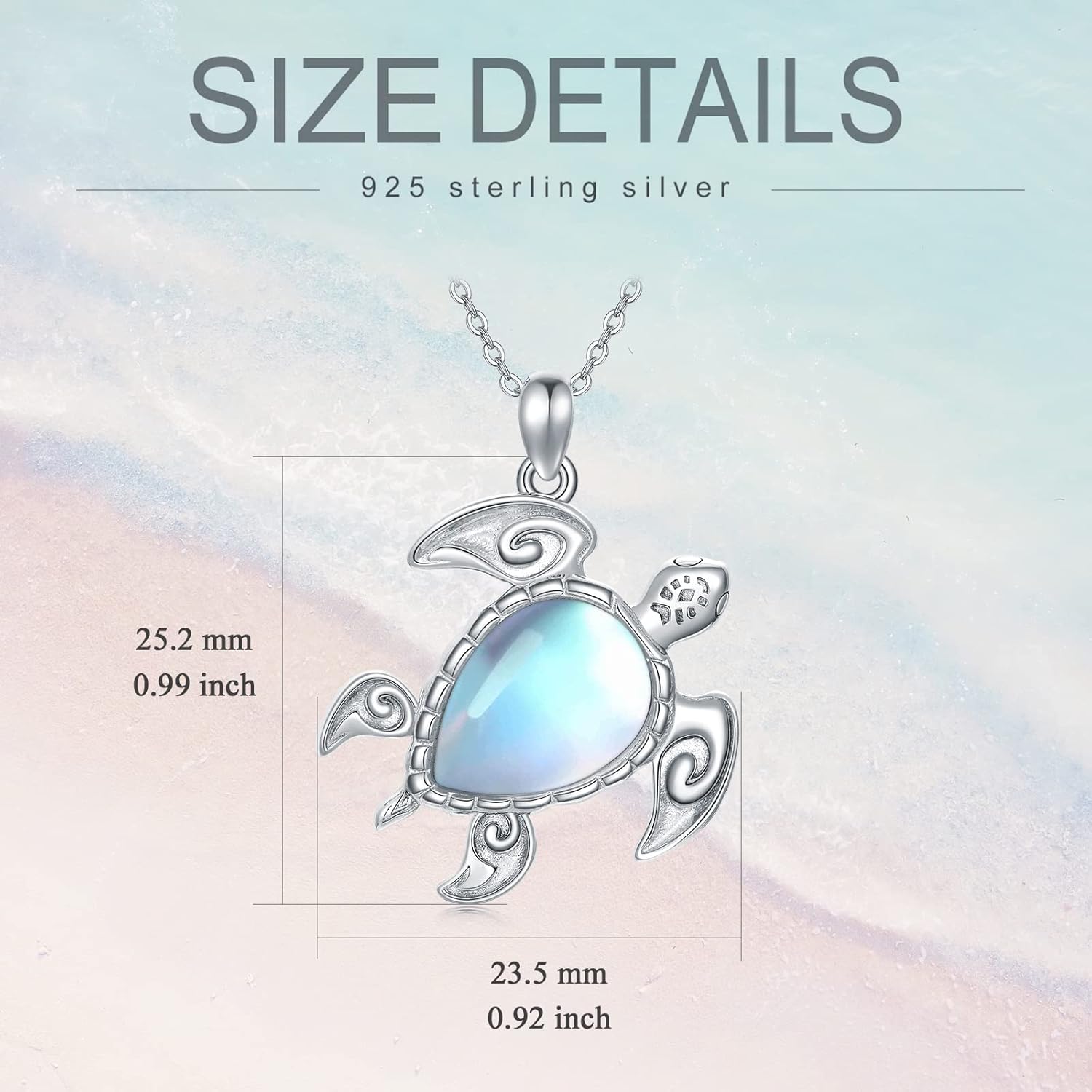 TOUPOP Sea Turtle Gifts Sterling Silver Tropical Palm Tree Ocean Pendant Crystal Sea Turtles Jewelry Christmas Summer Gifts for Women Her - Image 6