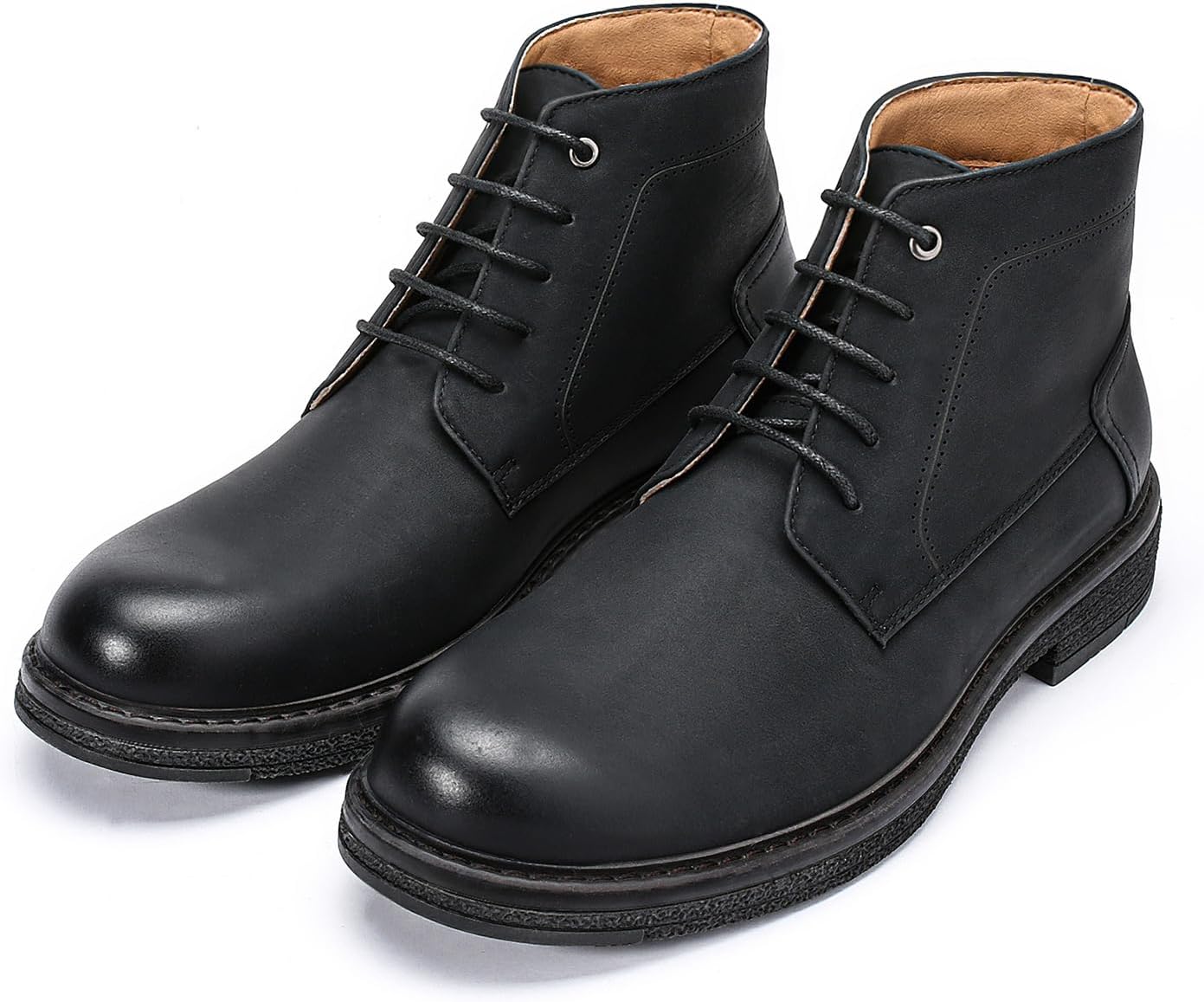 AUSTIN MILL Men's Chukka Boots Solid Round Toe Casual Oxfords Ankle Lace Up Shoes