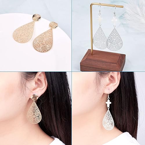 Vista 10 de FASHEWELRY 16 piezas de aretes de turquesa de estilo tibetano, joyería occidental redonda plana, joyería occidental, colgantes de piedras preciosas