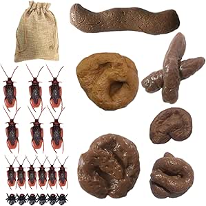 Amazon.com: Fake Poop with Fake Roach and Flies 24Pcs/Set Different ...