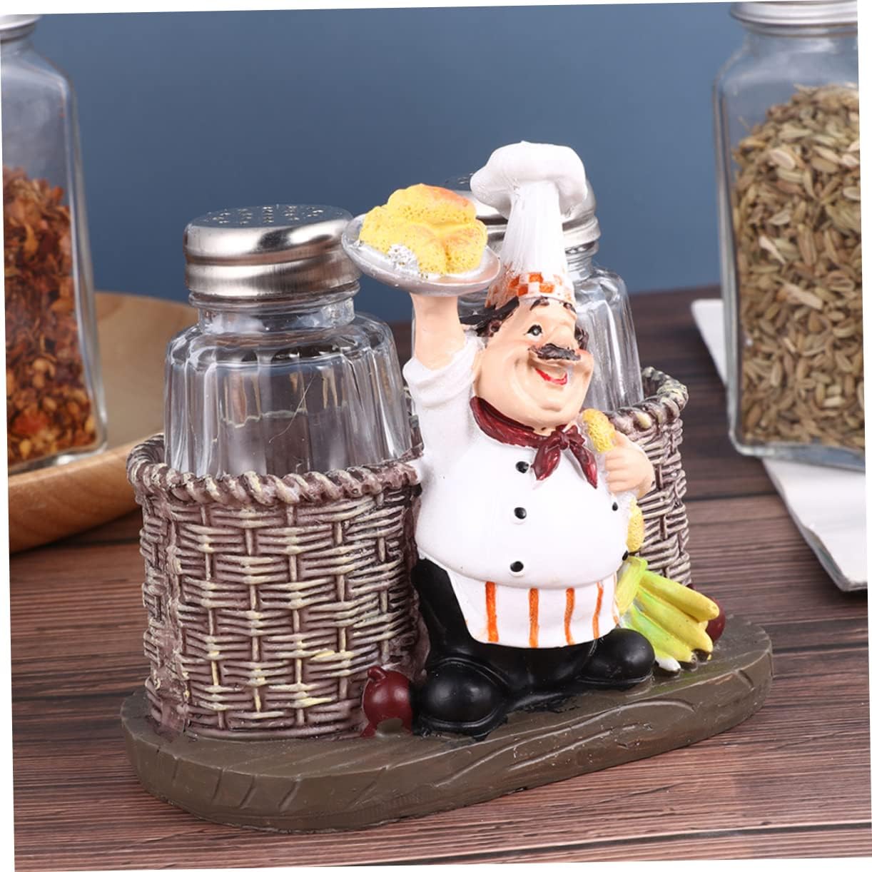 2sets Cute Seasoning Shaker Holders for Kitchen Modern Container Bottles Kitchen Decoration for Home Bakery and Festivals
