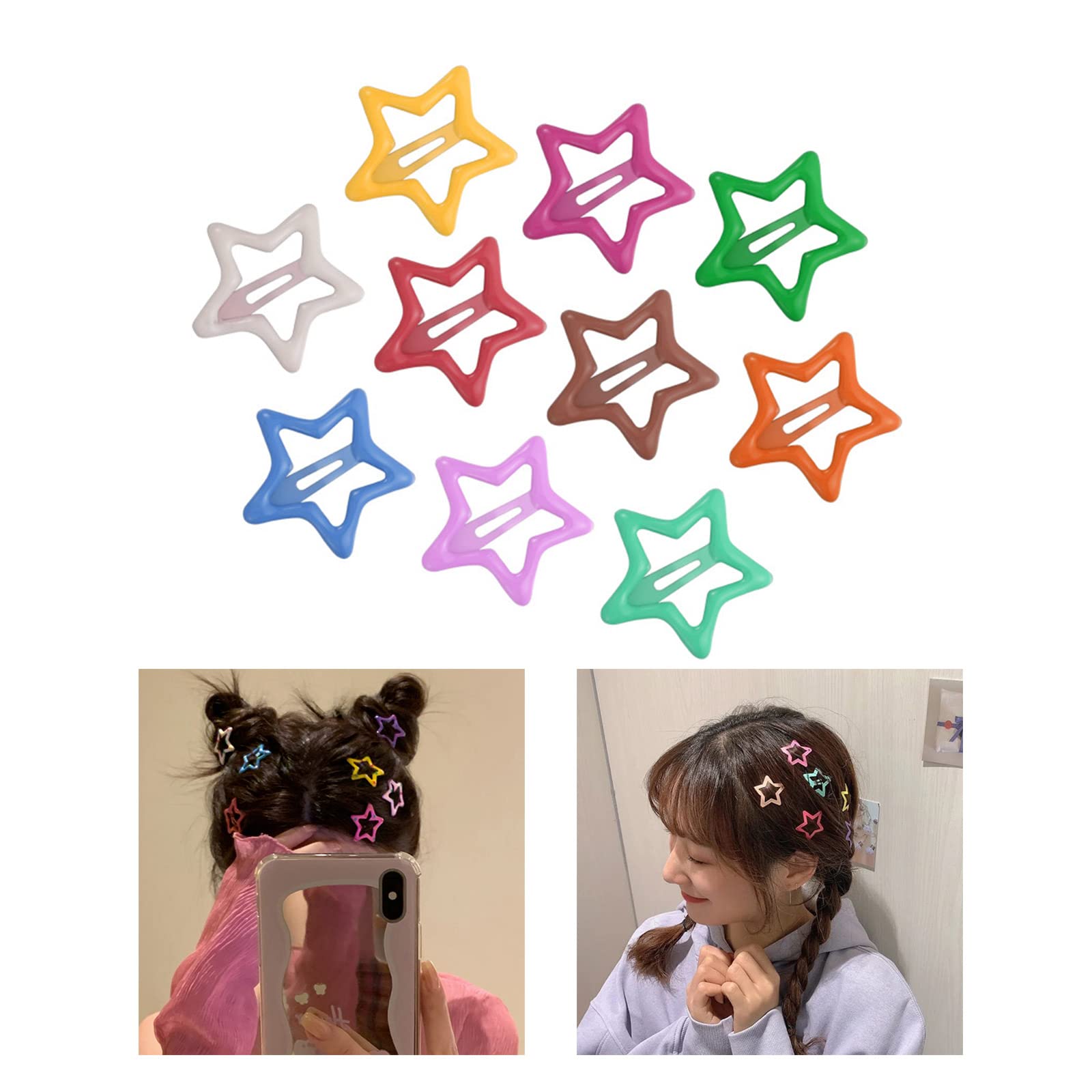 Amazon.co.jp: 10個セット 中空星型ヘアピン ヘアクリップ ヘアピン