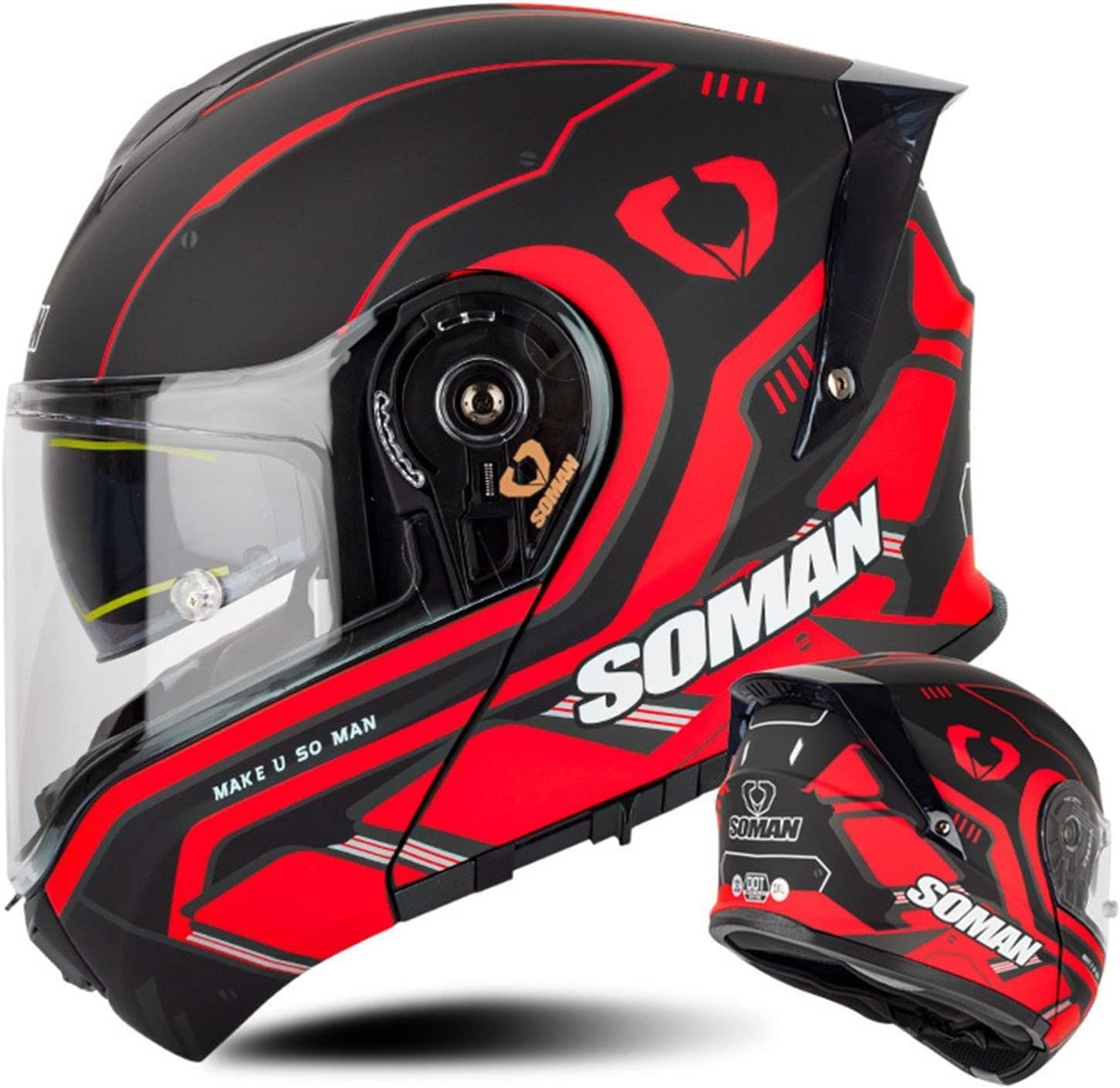Casque modulaire de moto XXL pour hommes et femmes avec double homologation