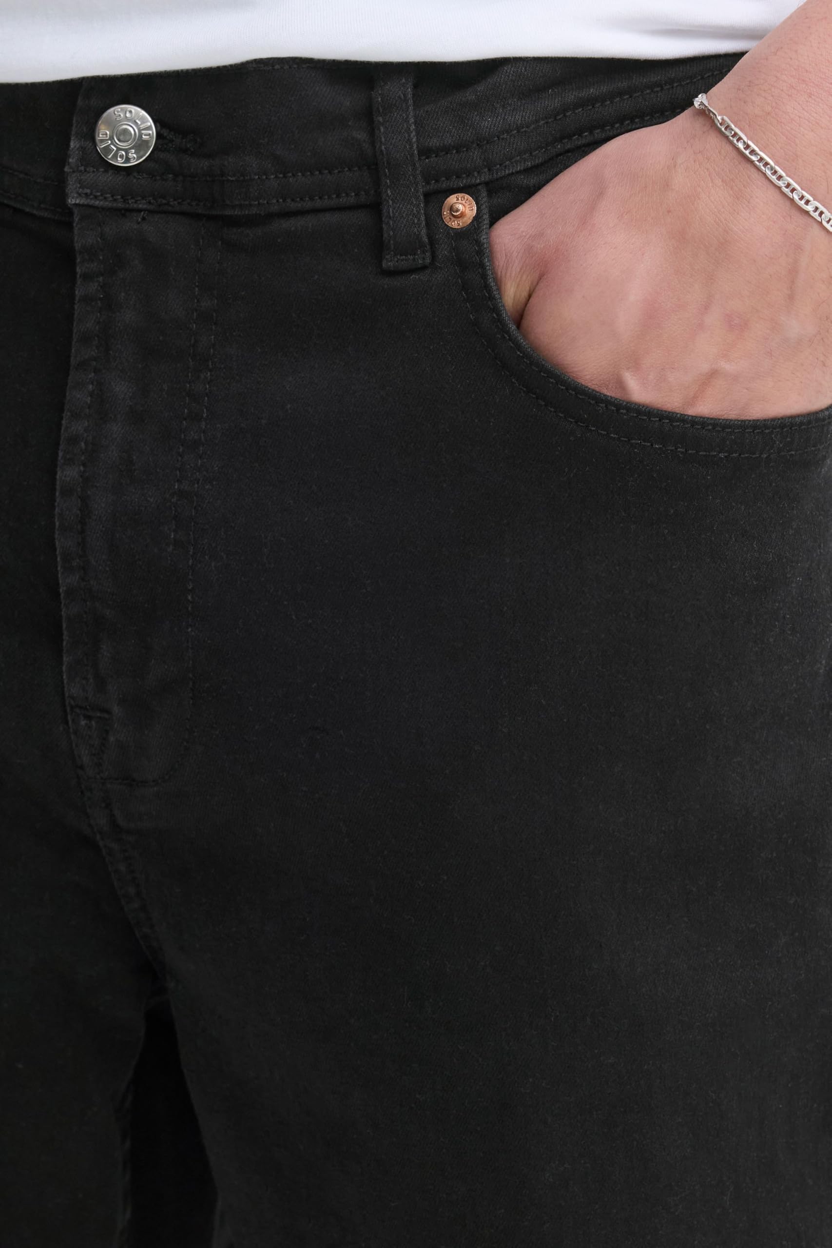 !Solid SDMONTY Ryan, Pantaloni in Denim da Uomo, con Passanti per Cintura, Tasche Laterali, Dettagli dell'Etichetta, Leggermente Elastici, Misto Cotone, vestibilità Regolare