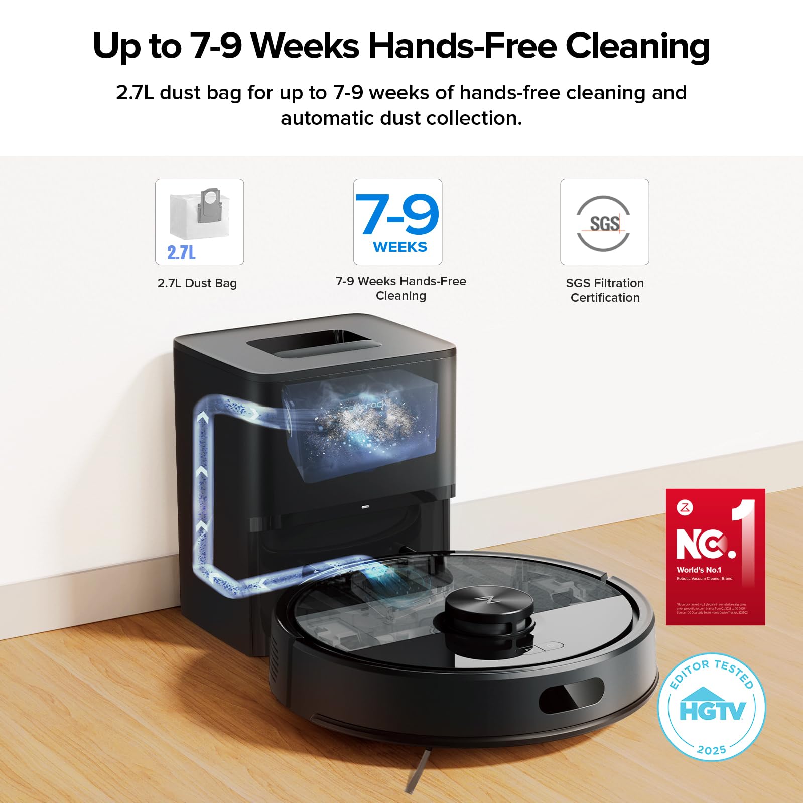 roborock Robot Vacuum Mop with LiDAR, 10000Pa, Anti-Tangle, 7–9 Weeks view 3