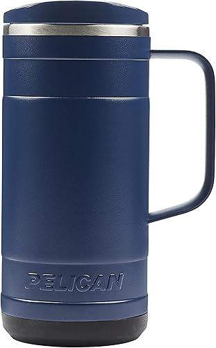 Pelican Hydration Pelican Ridge - Vaso aislado al vacío de 18 onzas, acero inoxidable reciclado de doble pared de viaje con doble tapa, taza de café