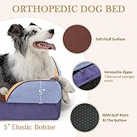 Vista 395 de Comfort Expression - Cama ortopédica para perros extragrandes, 53 x 42 pulgadas, cama impermeable y de apoyo de espuma con cojines removibles