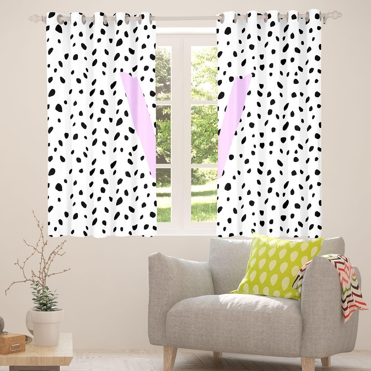 Feelyou Kids Boys Girls Polka Dot Blackout Curtains 2 Panels 38x45 Inch image 4